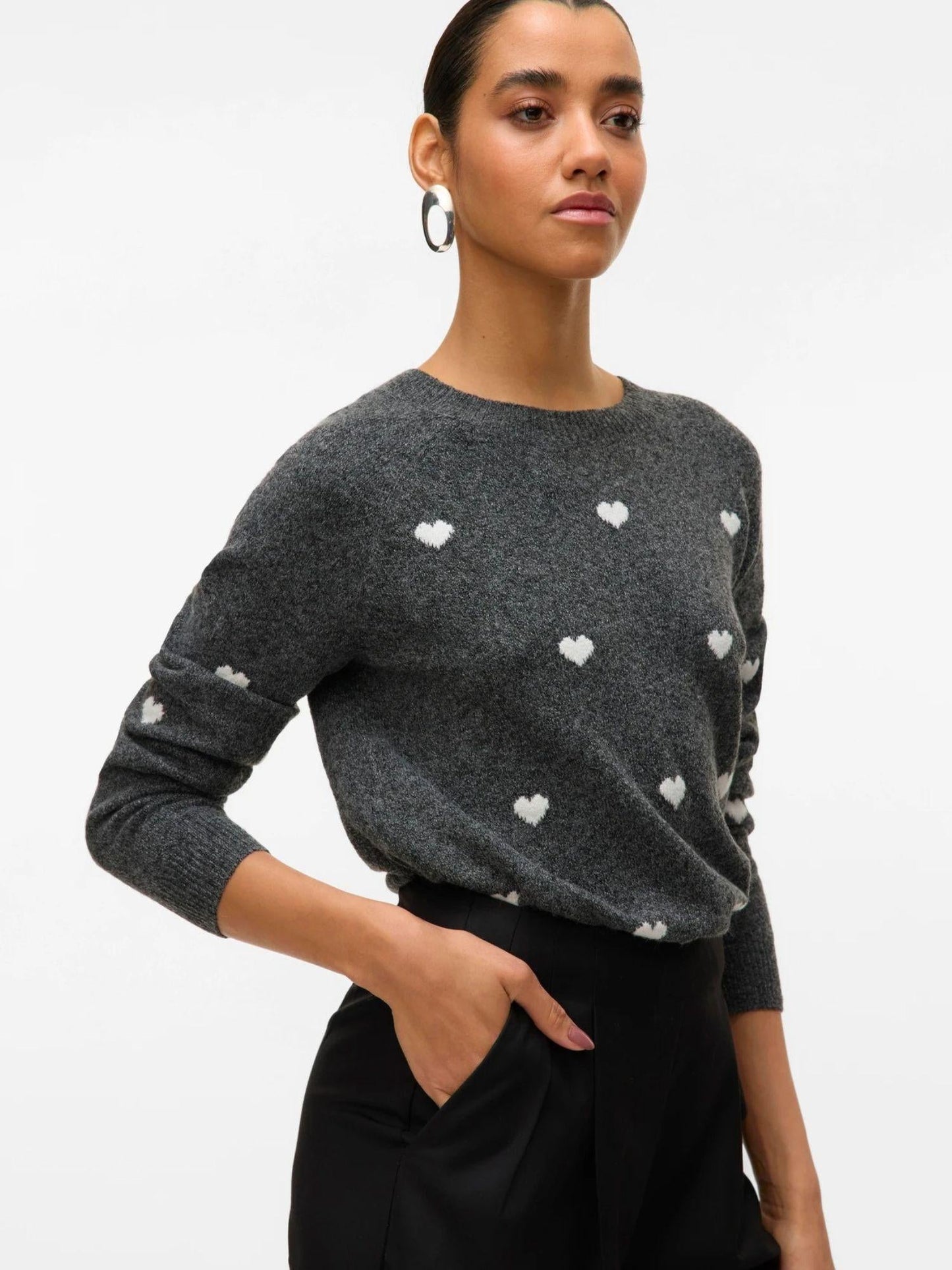 Vero Moda Maglione Donna Doffy Grigio Scuro