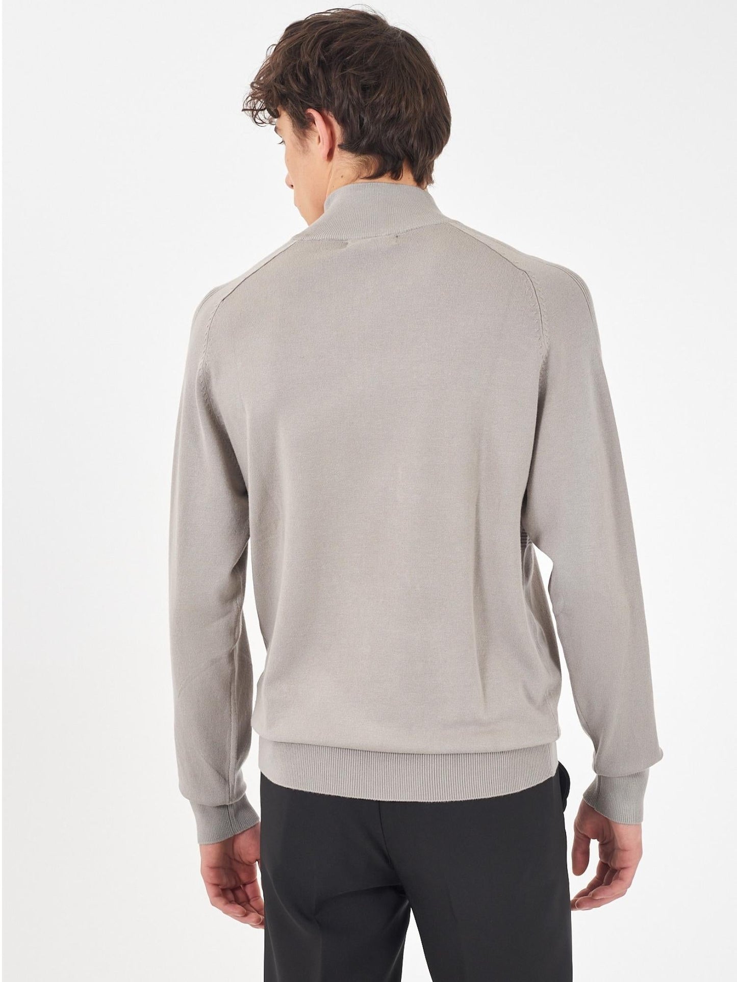 Yes Zee Maglia Lupetto con mezza zip Uomo Grigio chiaro