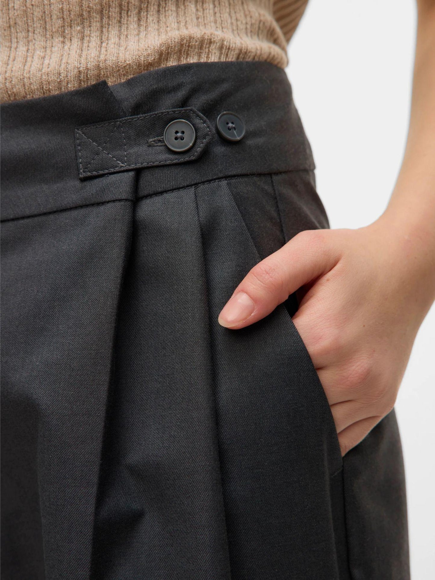 Vero Moda Pantaloni Formali Donna Nikki Dark Grey Melange