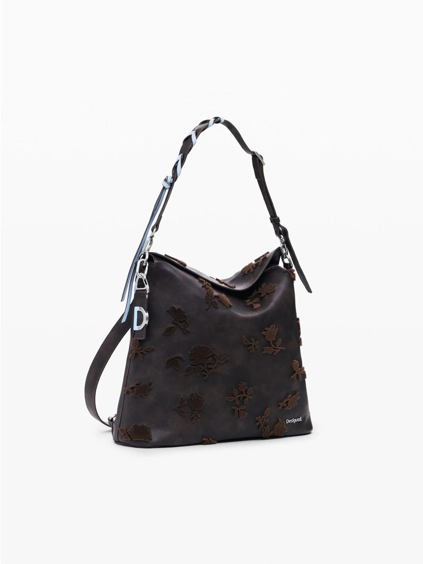 Desigual Zaino convertibile grande con flockati Donna Marrone