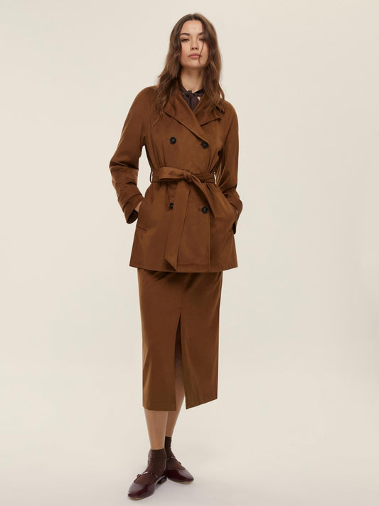 Emme Marella Gonna a tubino stretch Donna Dritto Cioccolato