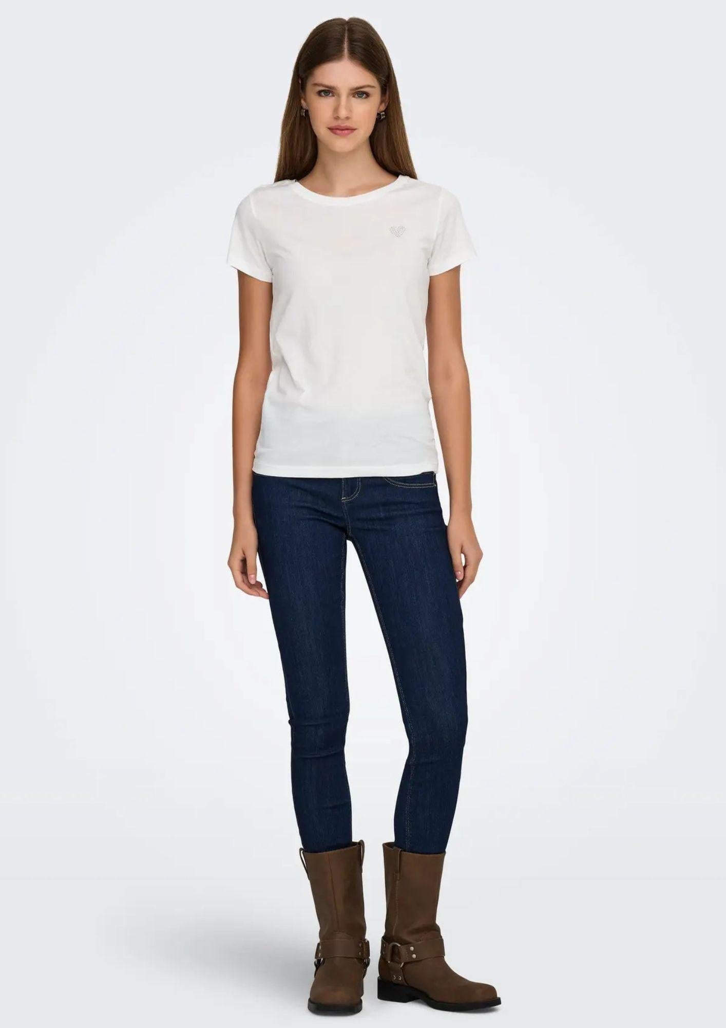 Jacqueline De Yong T-Shirt Donna Paris Bianco