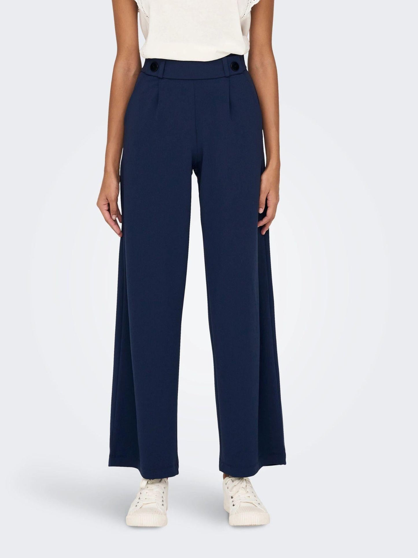 Jacqueline De Yong Pantaloni A Gamba Larga Donna Geggo Wide Leg Fit Black Iris