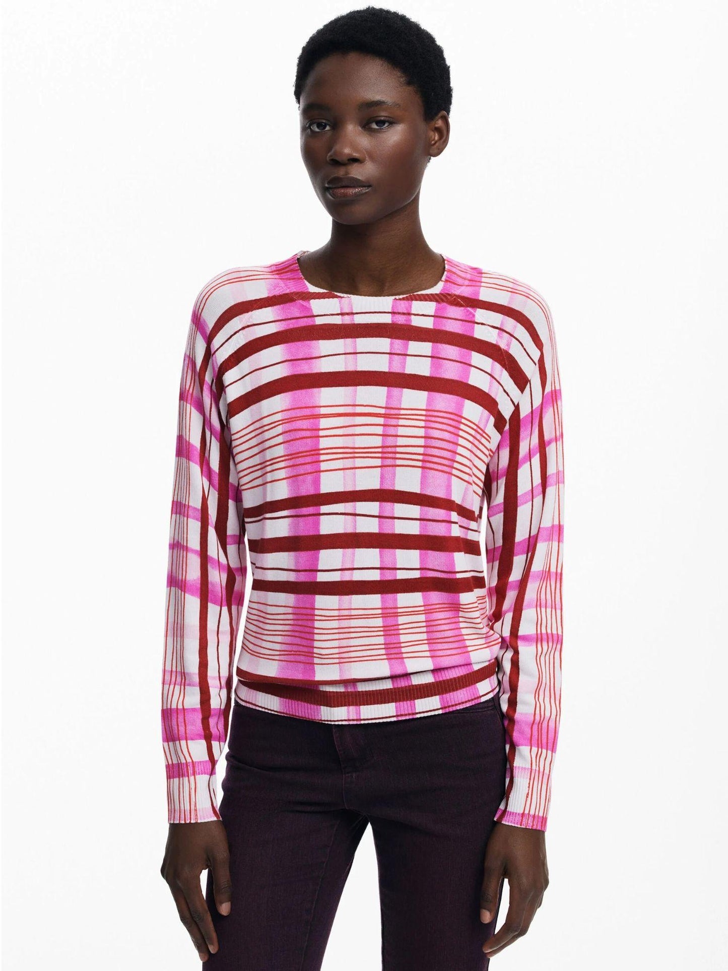 Desigual Maglione a righe mikado Donna Rosa