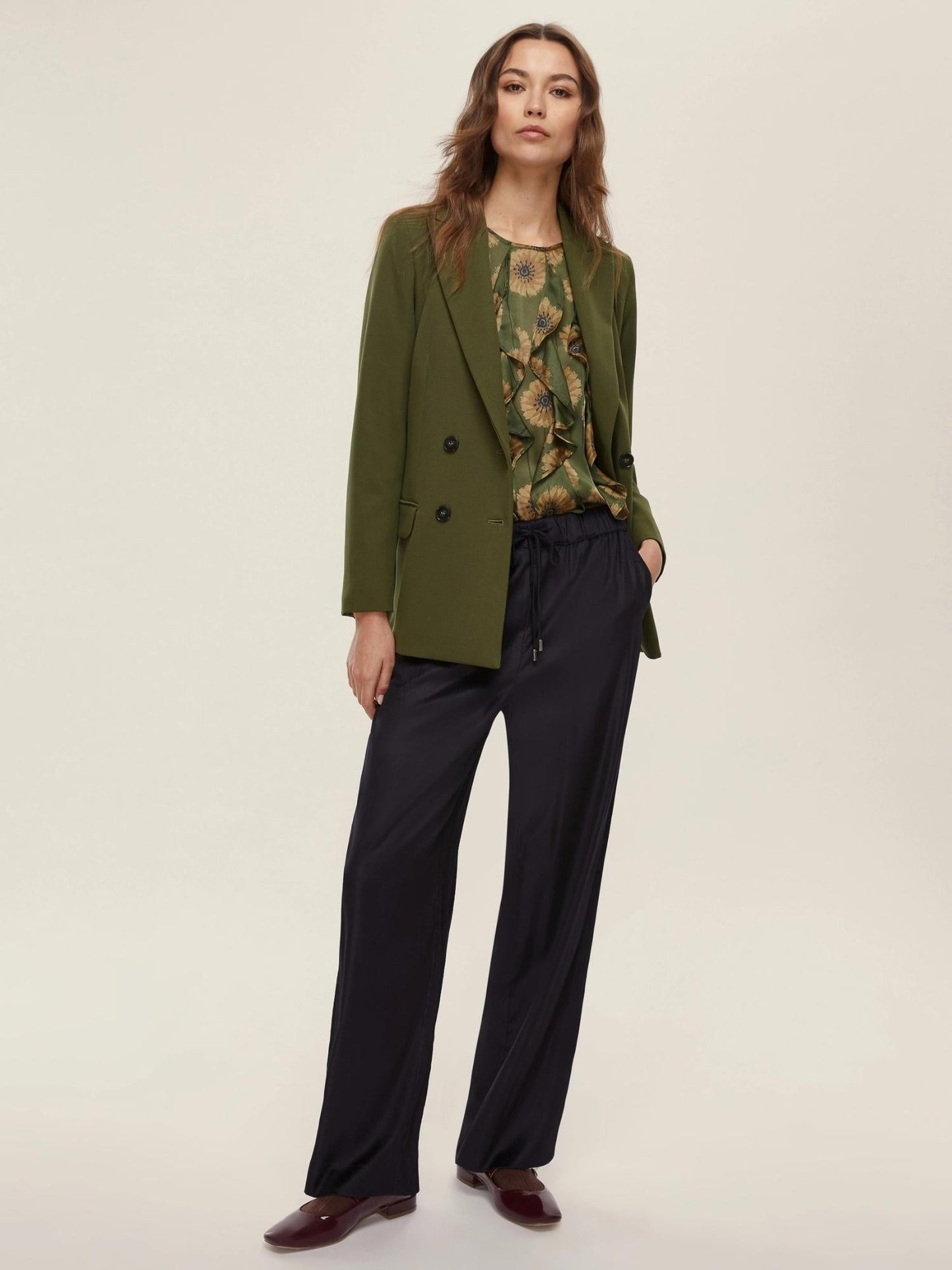 Emme Marella Pantalone in velluto a coste Isotta Donna Blu