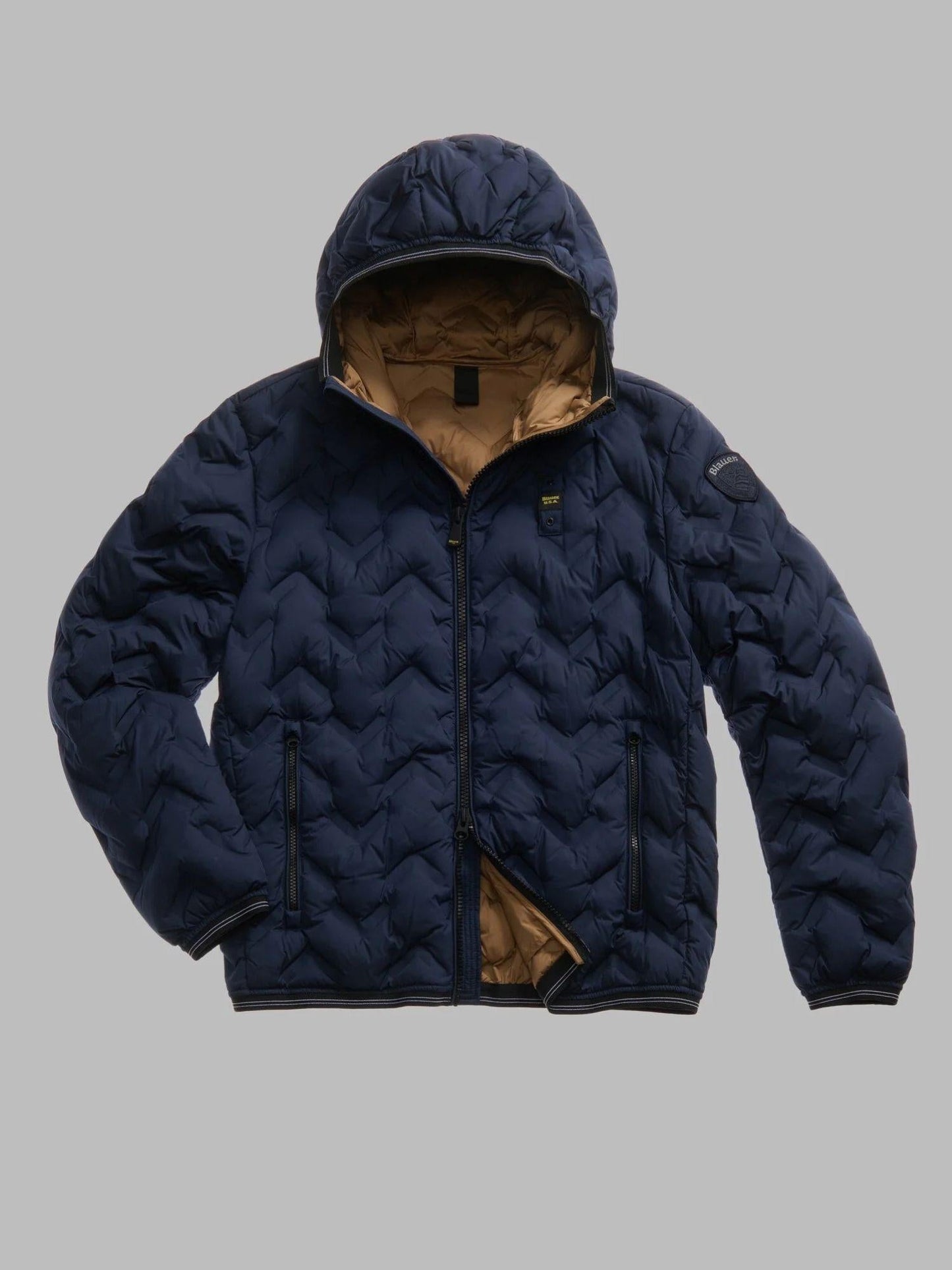 Blauer Piumino Uomo Piery Blu con Interno Tabacco