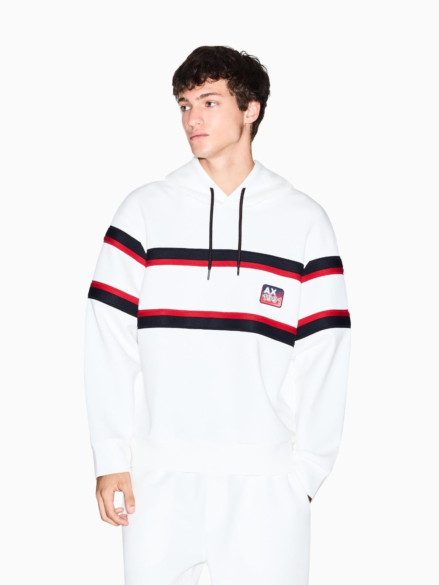 Armani Exchange Felpa con Cappuccio Uomo Bianca