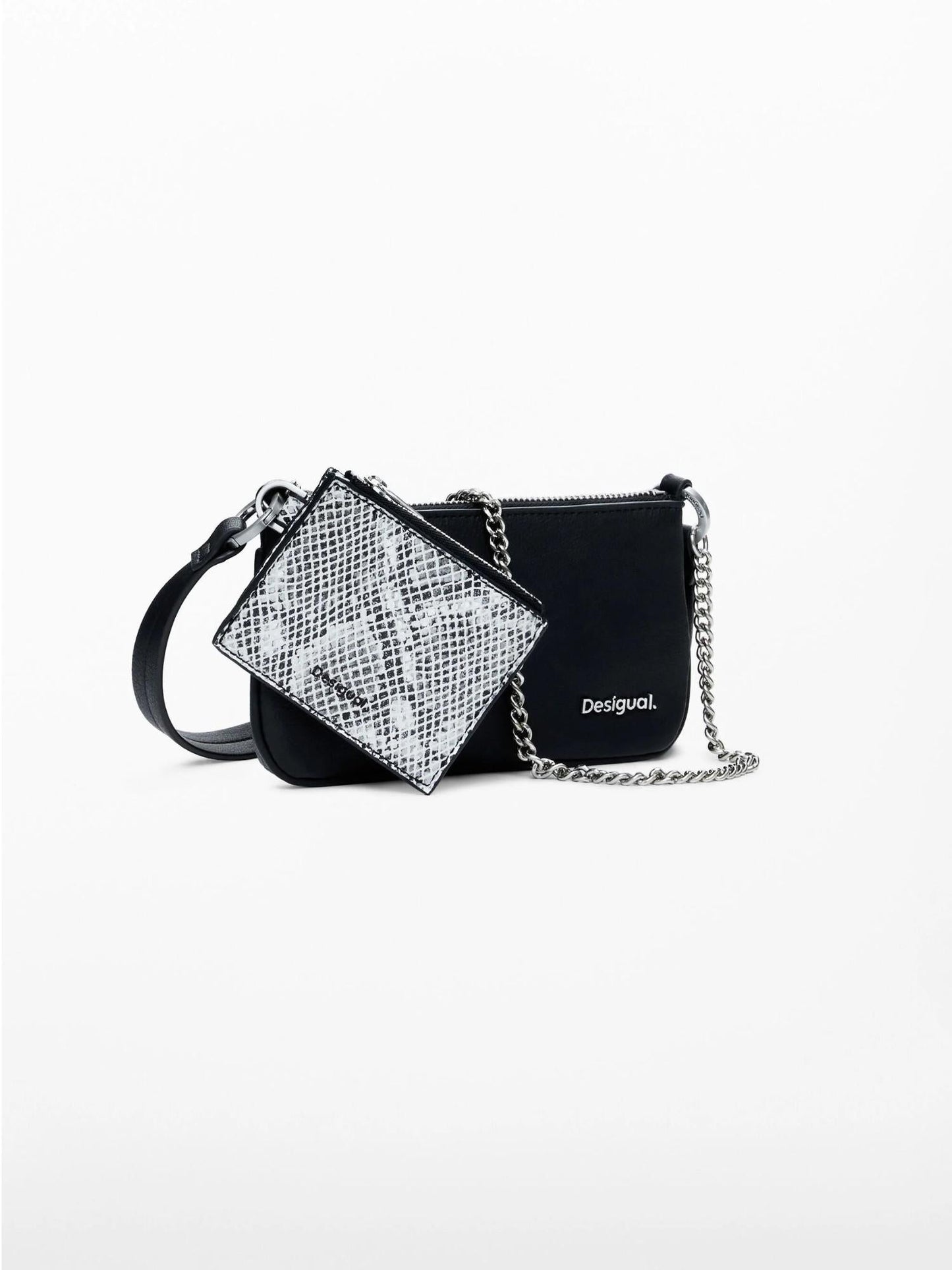 Desigual Portafoglio 2in1 serpente grande Donna Nero