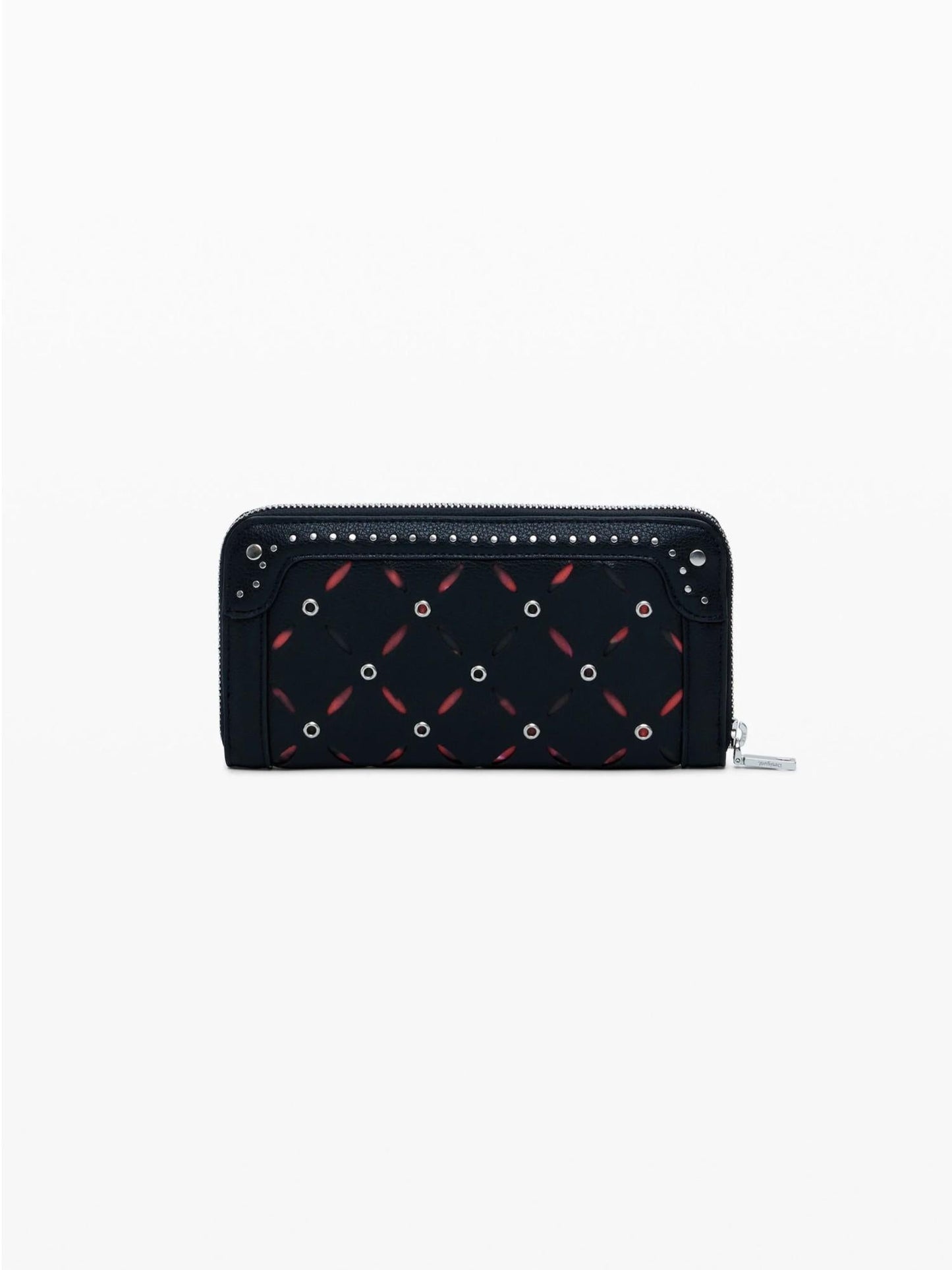 Desigual Portafoglio traforato con borchie grande Donna Nero