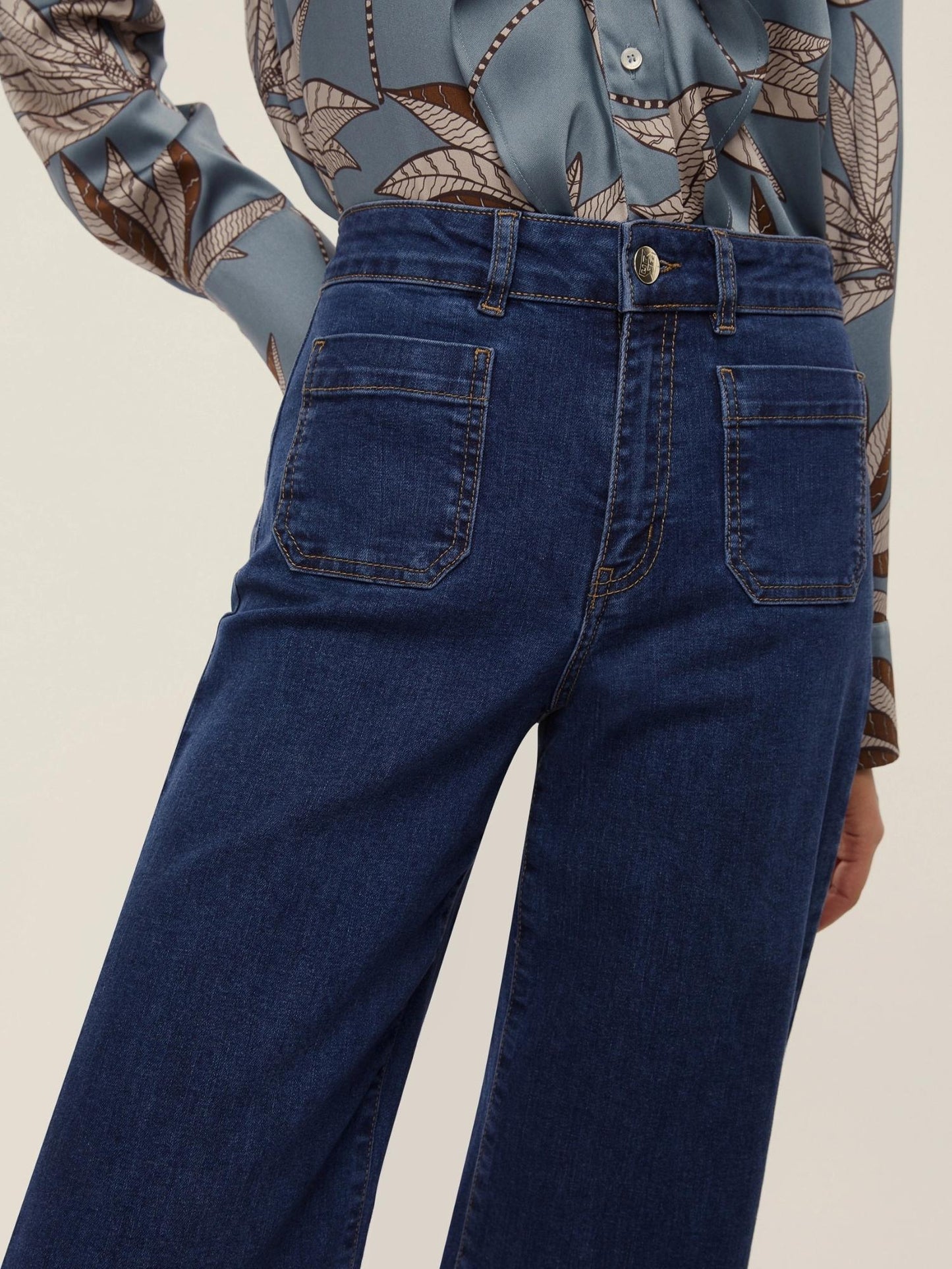 Emme Marella Jeans con tasche applicate Donna Palma Blu