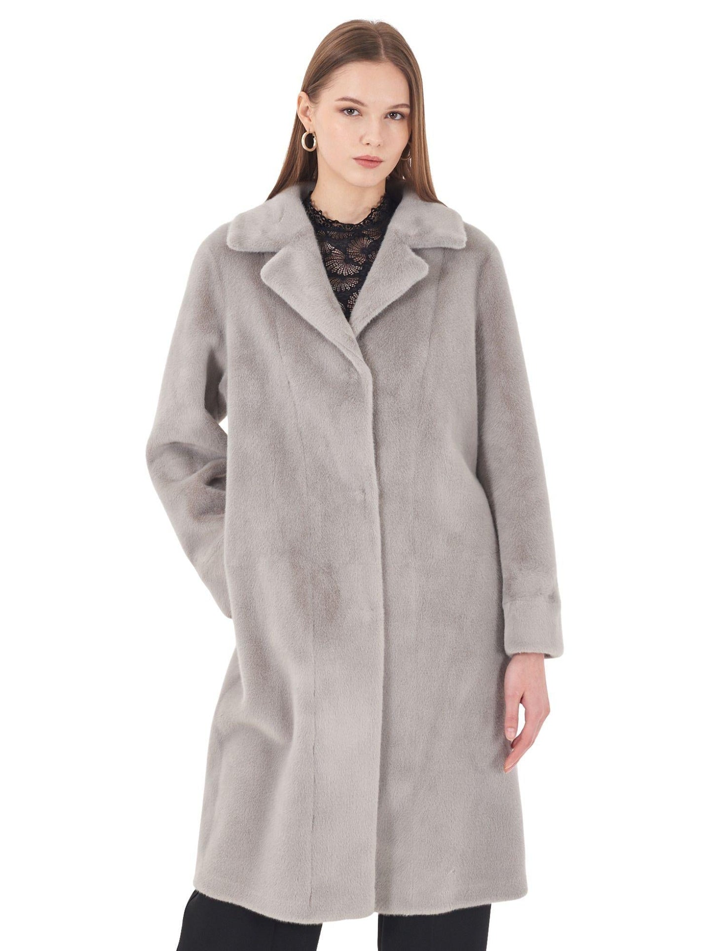 Yes Zee Cappotto Donna Reversibile Grigio Chiaro