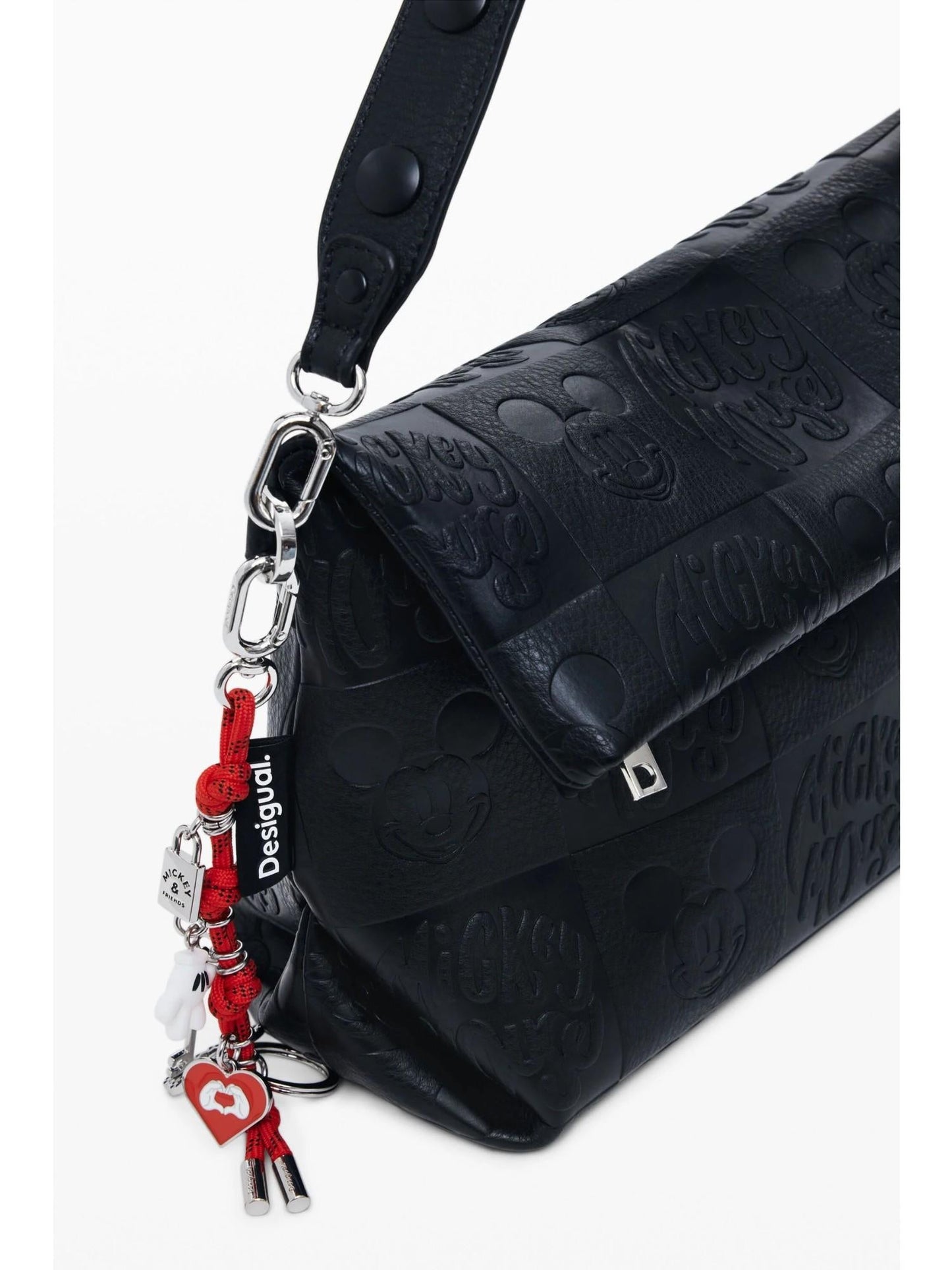 Desigual Borsa a tracolla effetto pelle Mickey media Donna Nero
