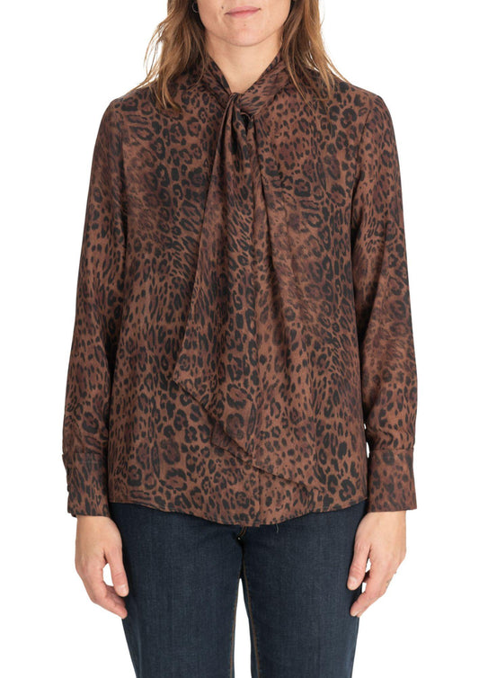 Diana Gallesi Blusa Donna Marrone Animalier