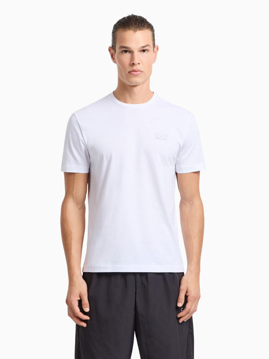 EA7 Emporio Armani T-shirt Uomo Core Identity In Cotone Pima Bianco