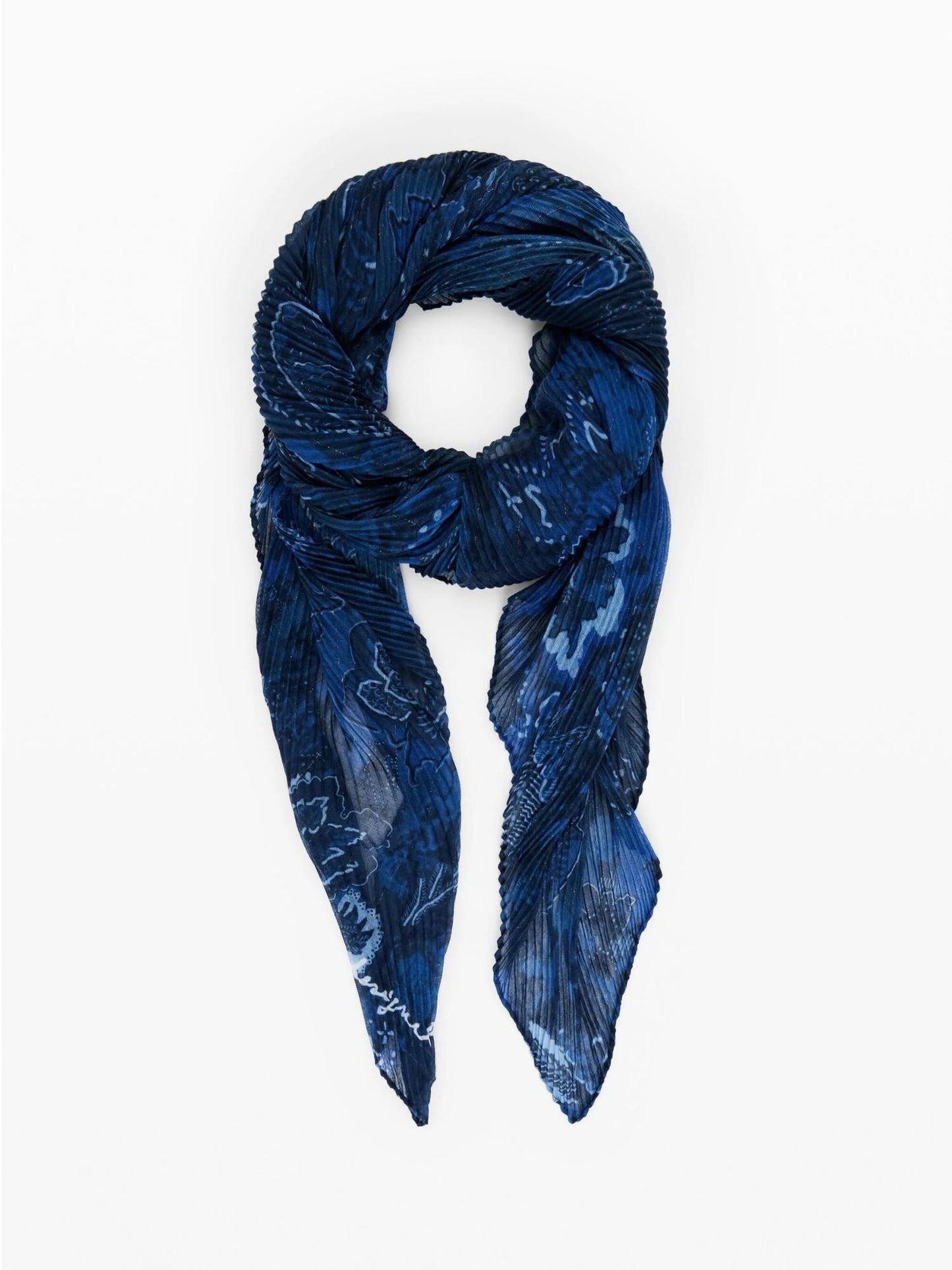 Desigual Foulard rettangolare plissettato paisley Donna Blu