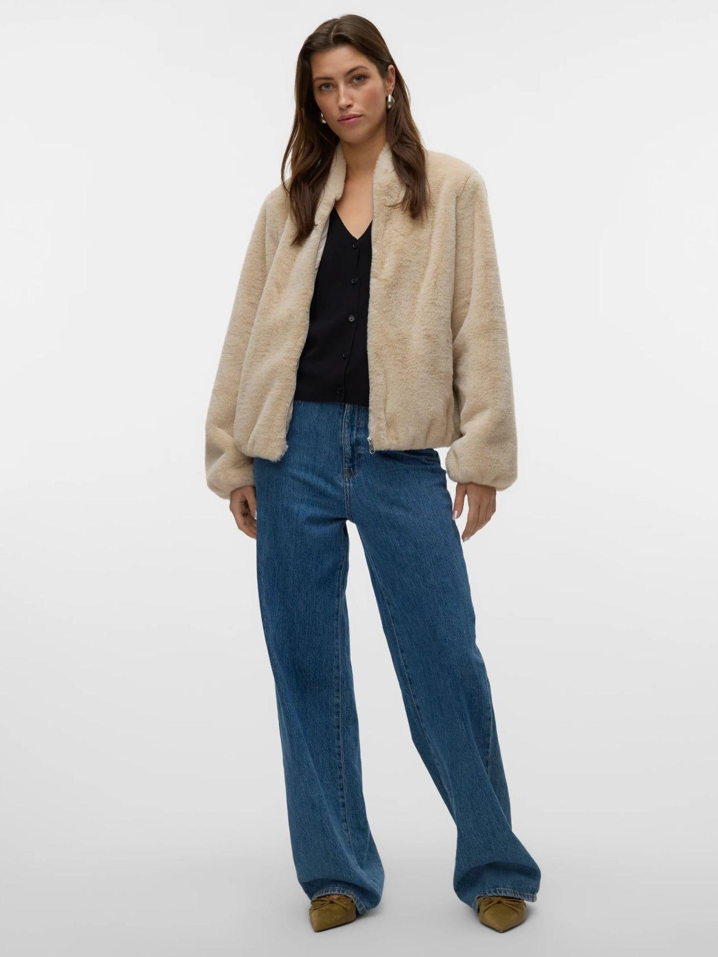 Vero Moda Giacca Invernale Donna Sonjaliga Grey Oatmeal