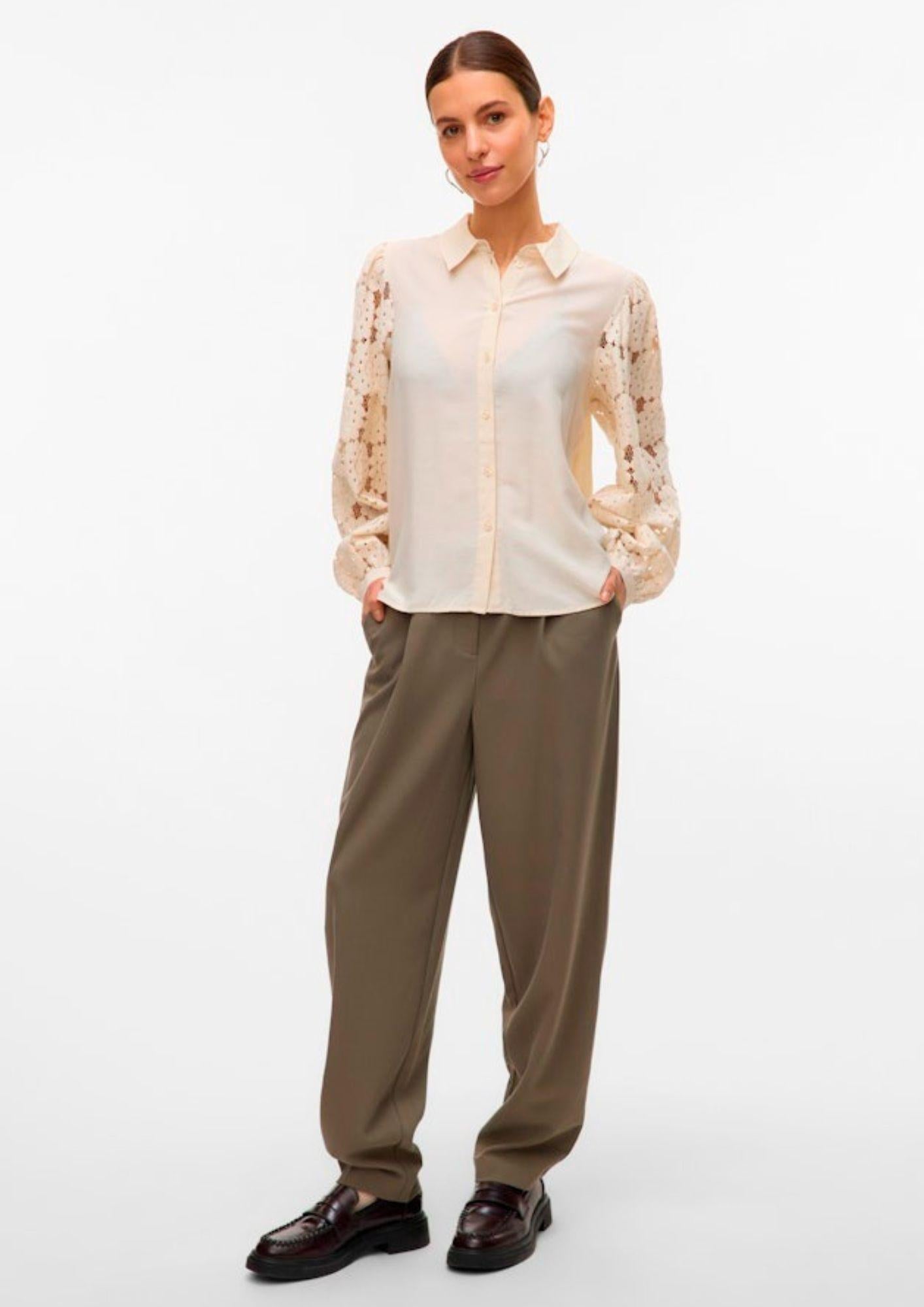 Vero Moda Camicia Donna Fabena Bianco Betulla