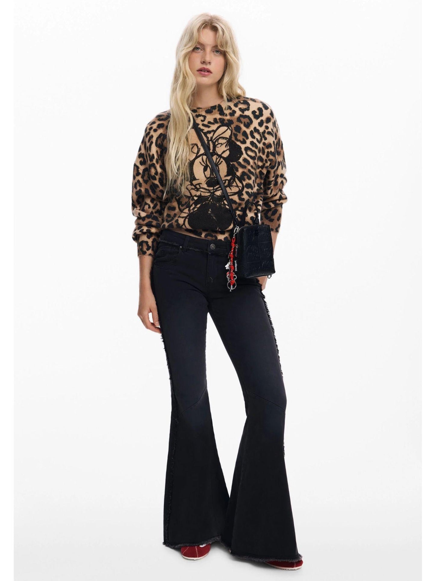 Desigual Maglione Minnie animalier Donna Marrone