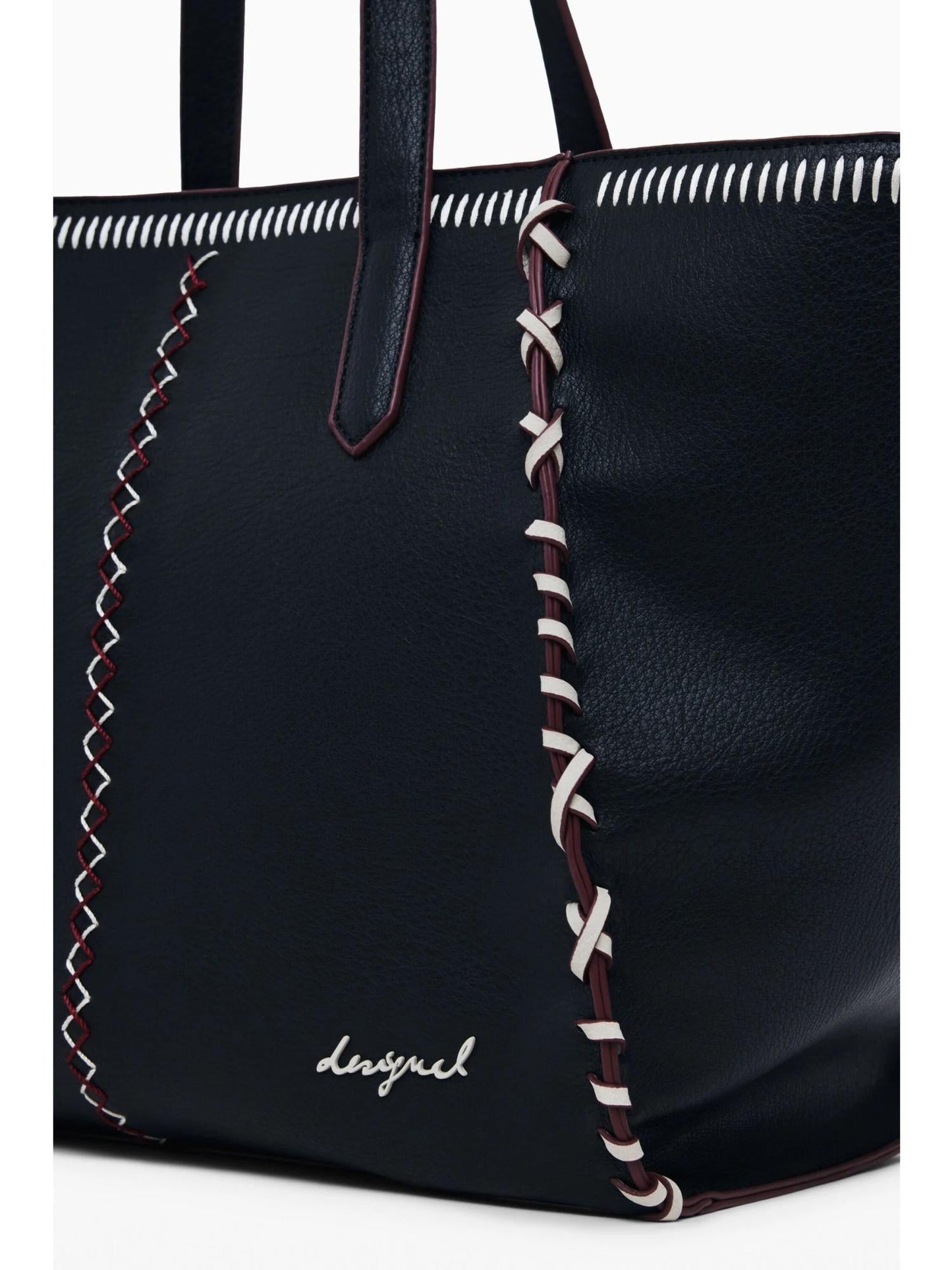 Desigual Borsa shopper grande con cuciture Donna Nero
