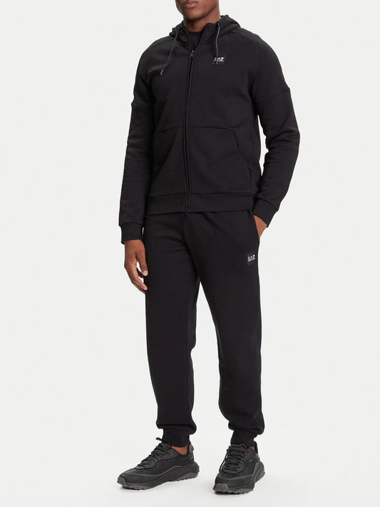 EA7 Emporio Armani Tuta Uomo con cappuccio full zip Nero