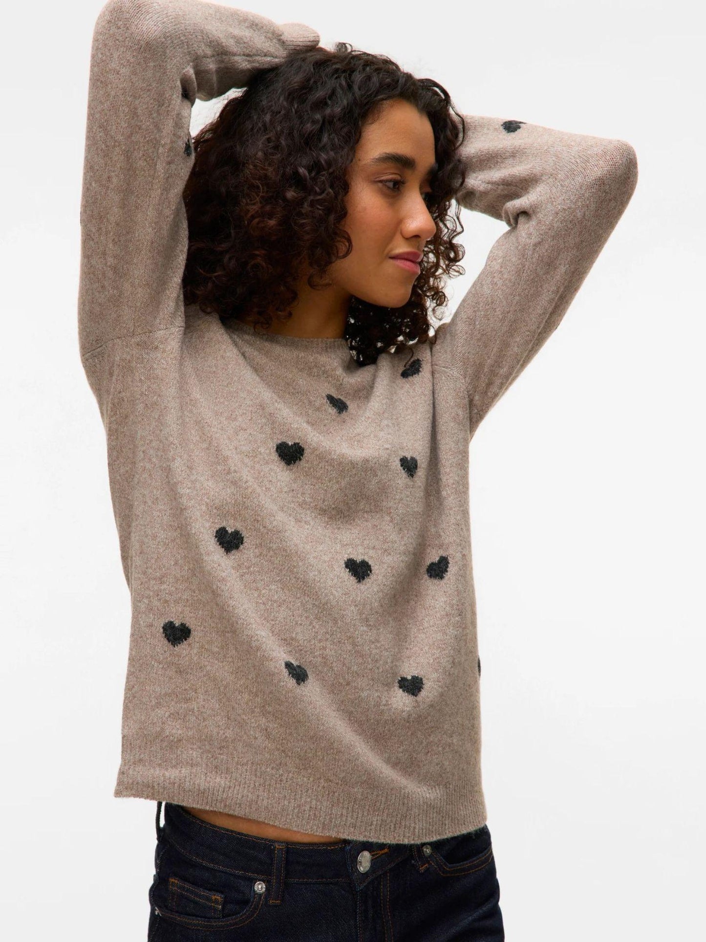 Vero Moda Maglione Donna Doffy Beige E Nero