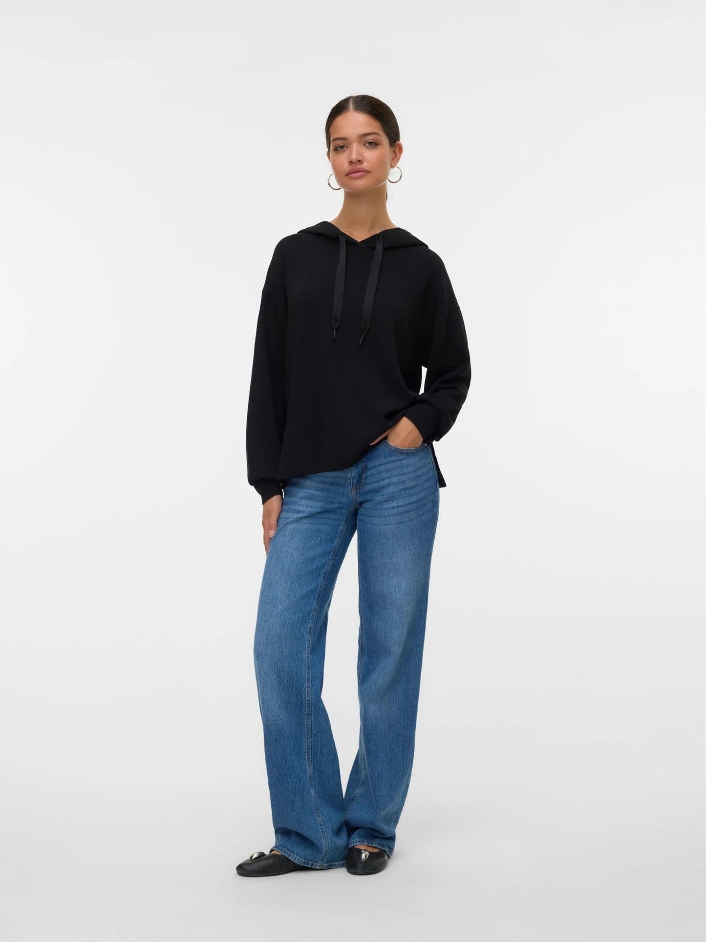 Vero Moda Felpa Con Cappuccio Donna Hali Nero