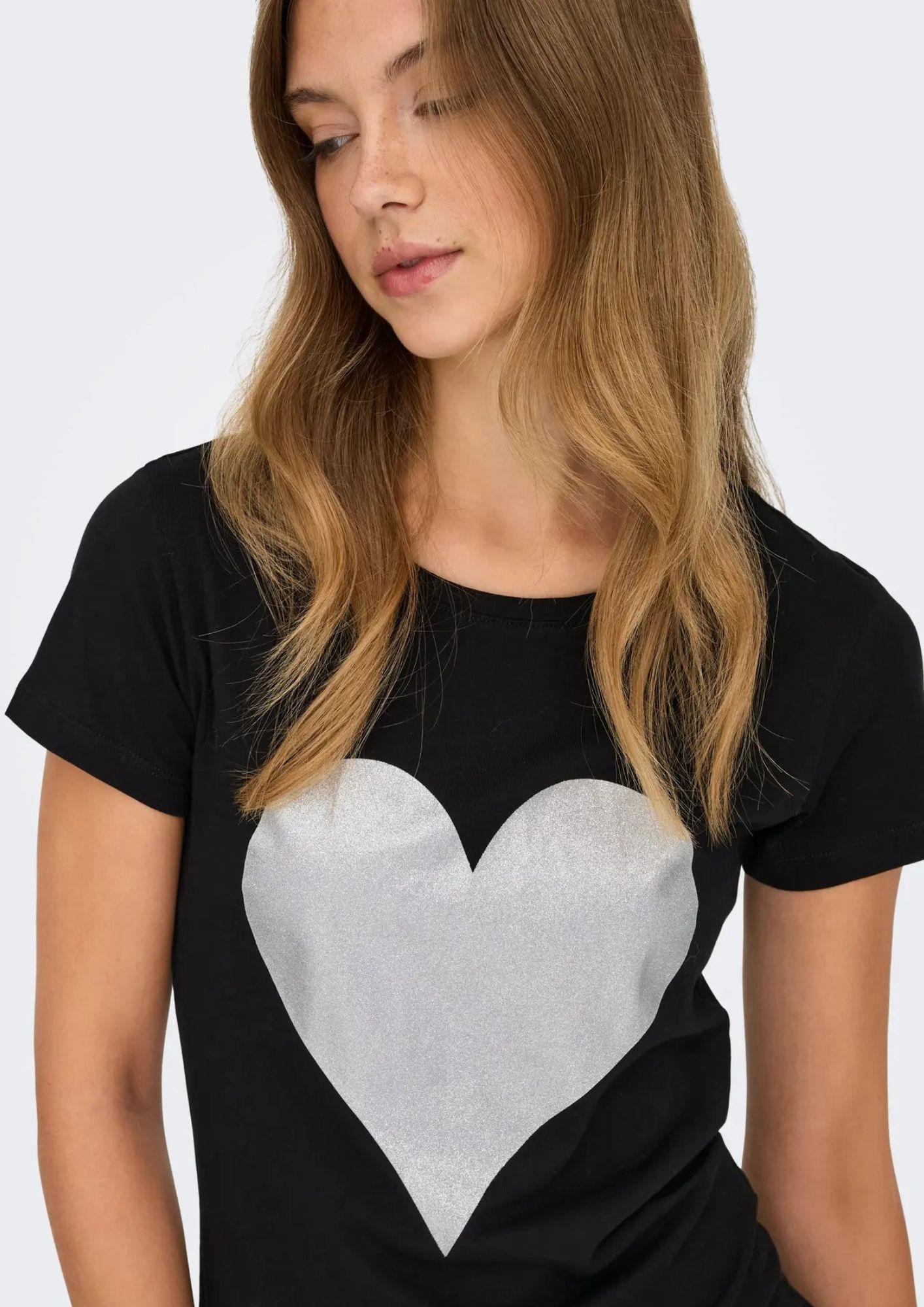 Jacqueline De Yong T-Shirt Donna Paris Nero