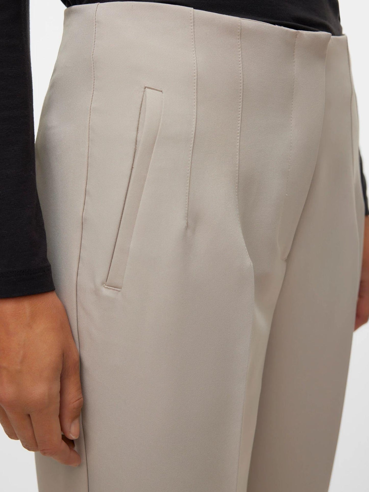 Vero Moda Pantaloni Donna Lina A Vita Alta Silver Cloud