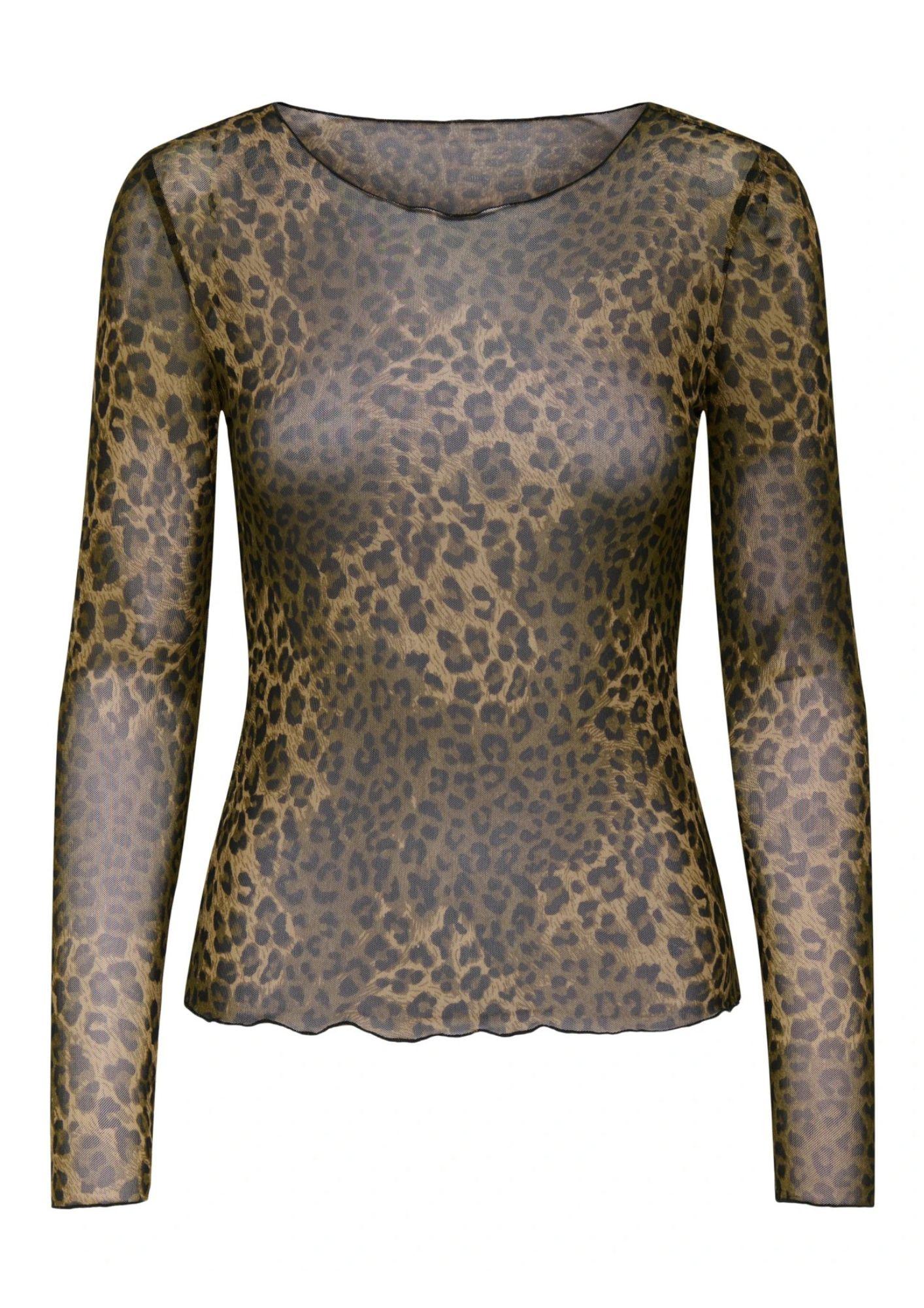 Jacqueline De Yong Top Donna Elsa Marrone Animalier