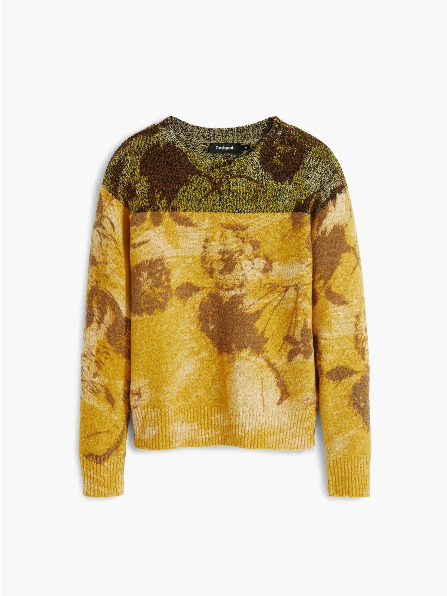 Desigual Maglione jacquard a fiori Donna Giallo