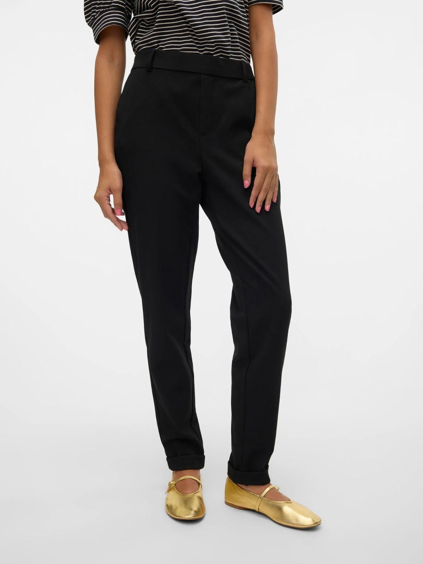 Vero Moda Pantaloni Donna Maya A Vita Media Nero