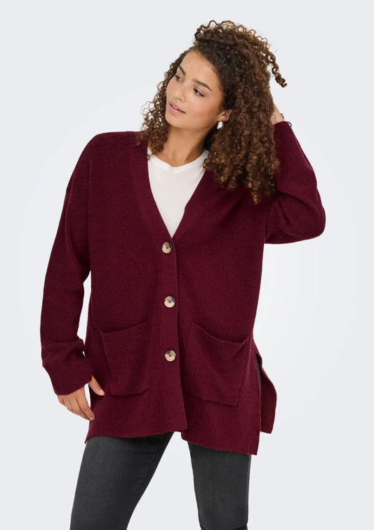 Only Cardigan Donna Ibi Bordeaux