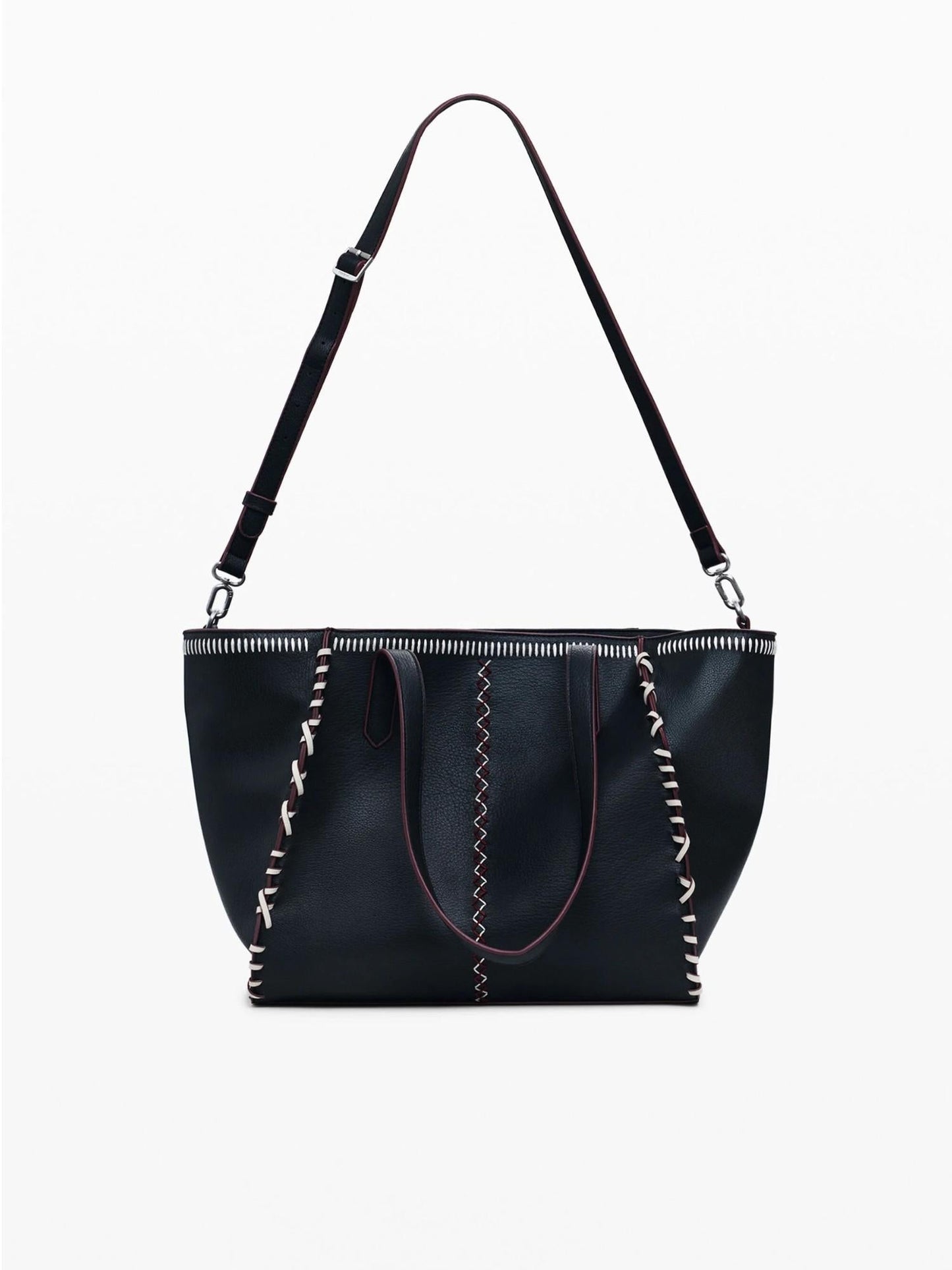 Desigual Borsa shopper grande con cuciture Donna Nero