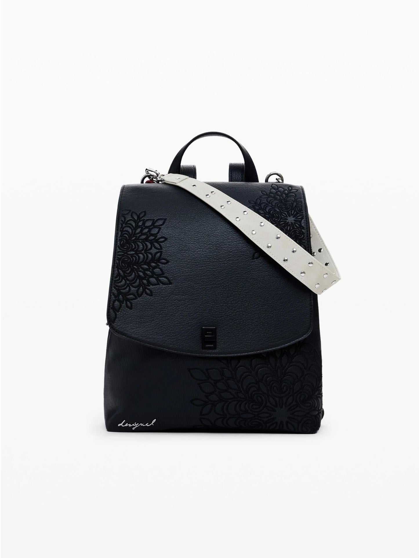 Desigual Zaino con patta piccola incisa Donna Nero