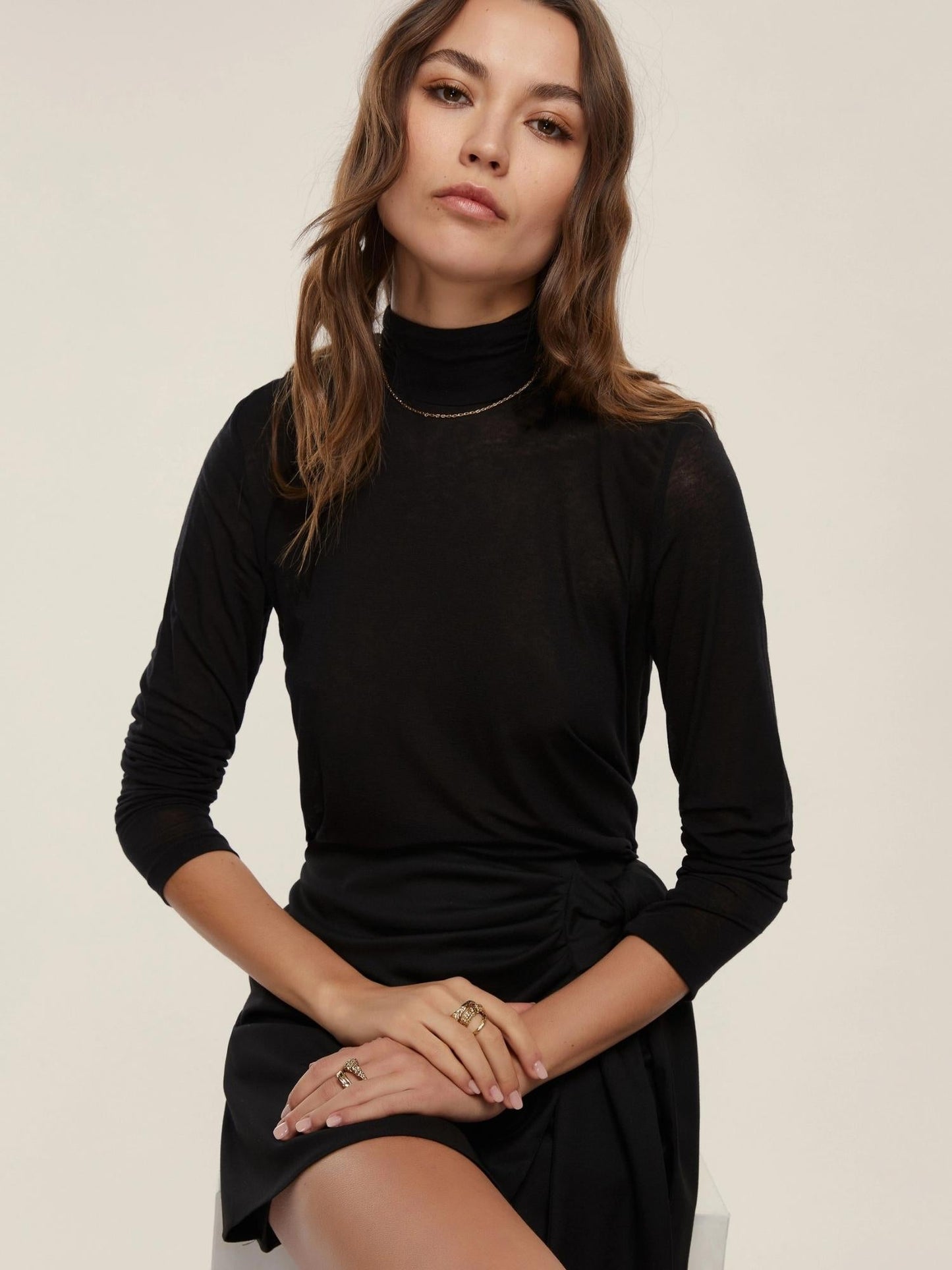 Emme Marella Dolcevita Donna in misto cashmere Ruggito Nero