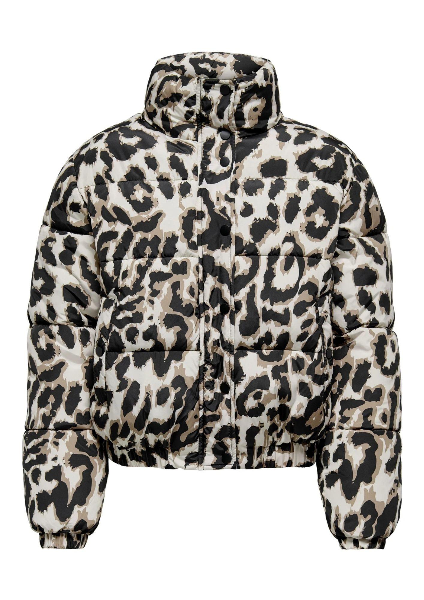 Jacqueline De Yong Giacca Invernale Donna Moon Beige Animalier