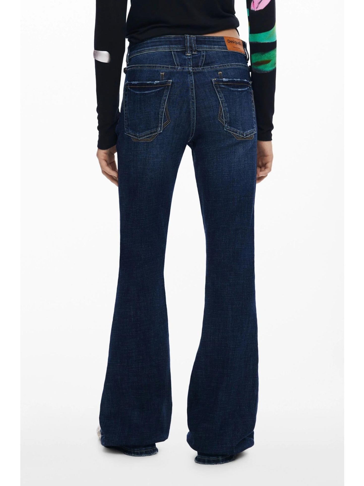 Desigual Jeans a zampa lavati Donna Blu