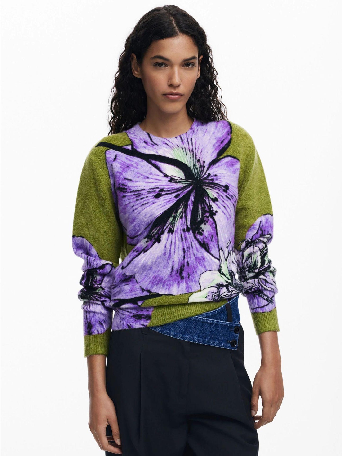 Desigual Maglione disegnato da Mr. Christian Lacroix Donna Verde