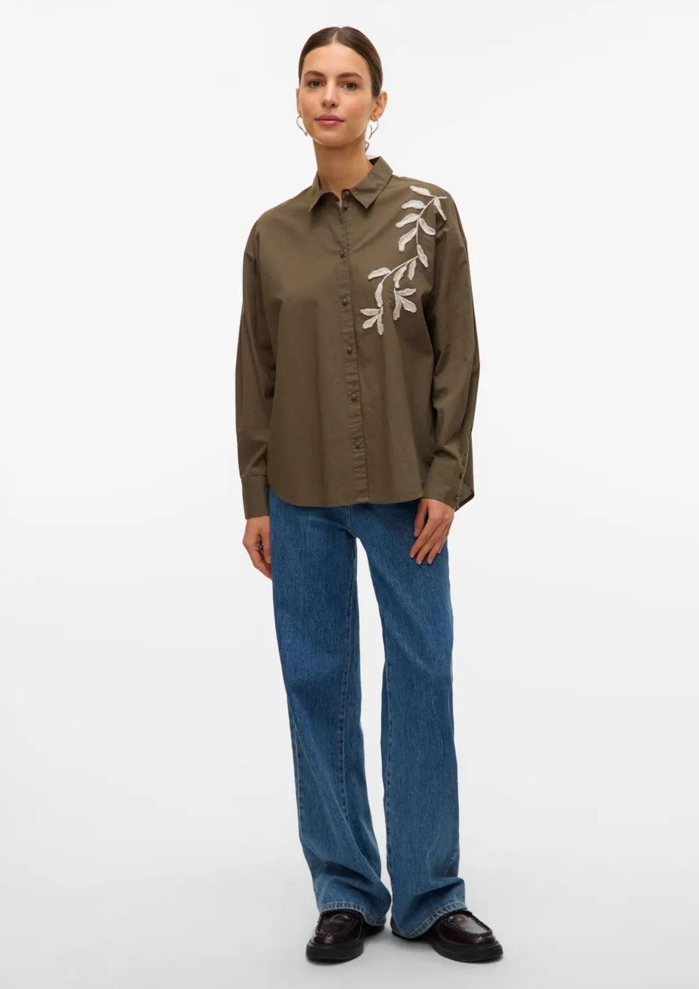 Vero Moda Camicia Donna Fern Grape Leaf Birch