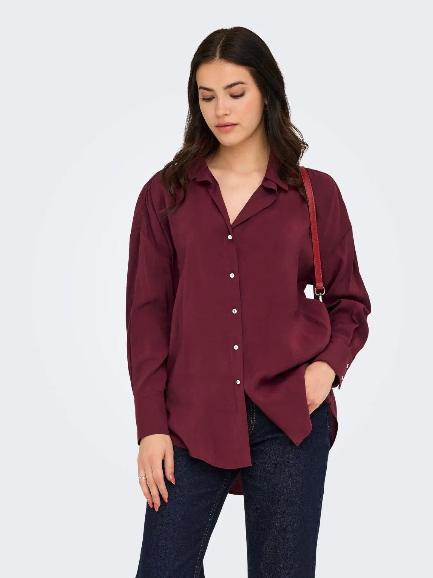 Only Camicia Donna Zazima Burgundy