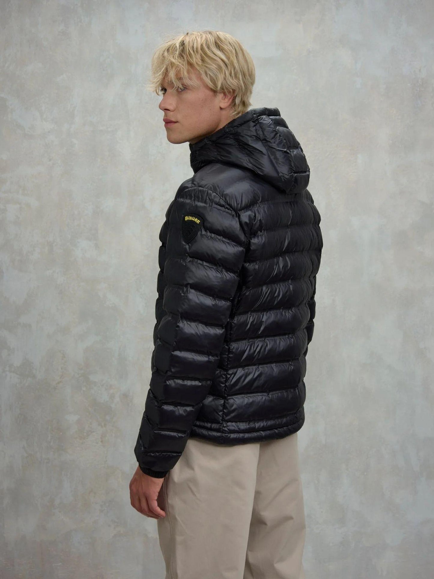 Blauer Giacca Invernale Uomo Charles Nera con Interno Verde