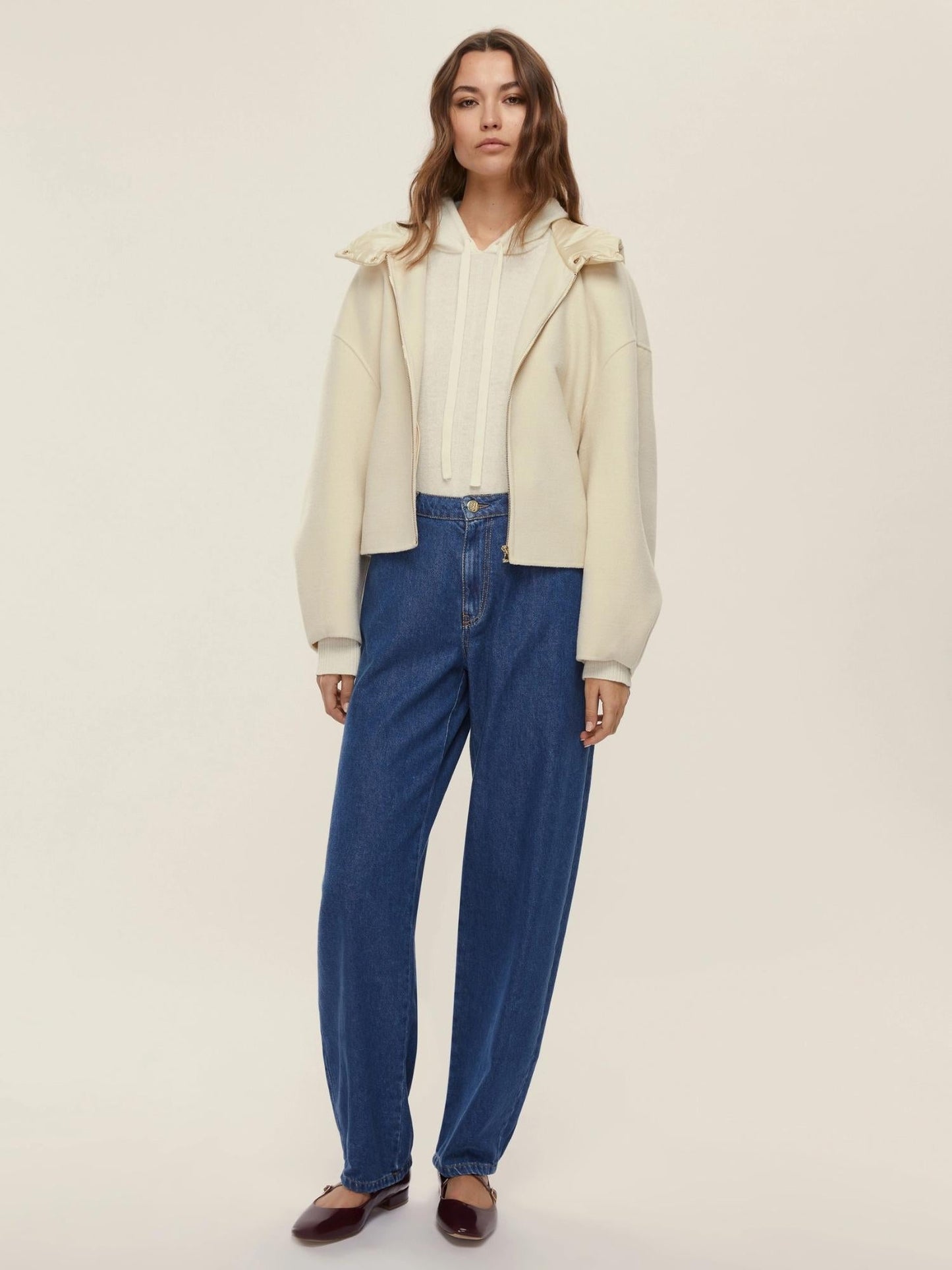 Emme Marella Giacca Bomber con Cappuccio Donna Eritea Panna