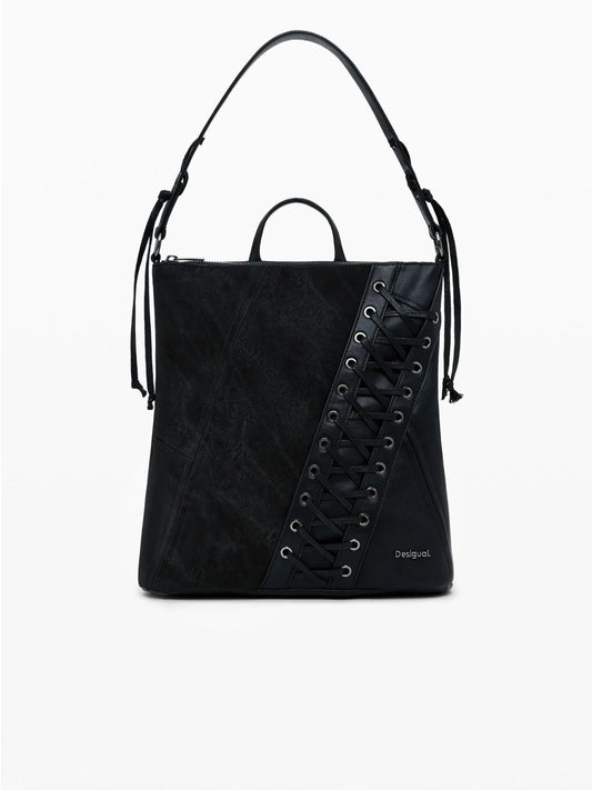 Desigual Zaino effetto pelle corsetto piccolo Donna Nero