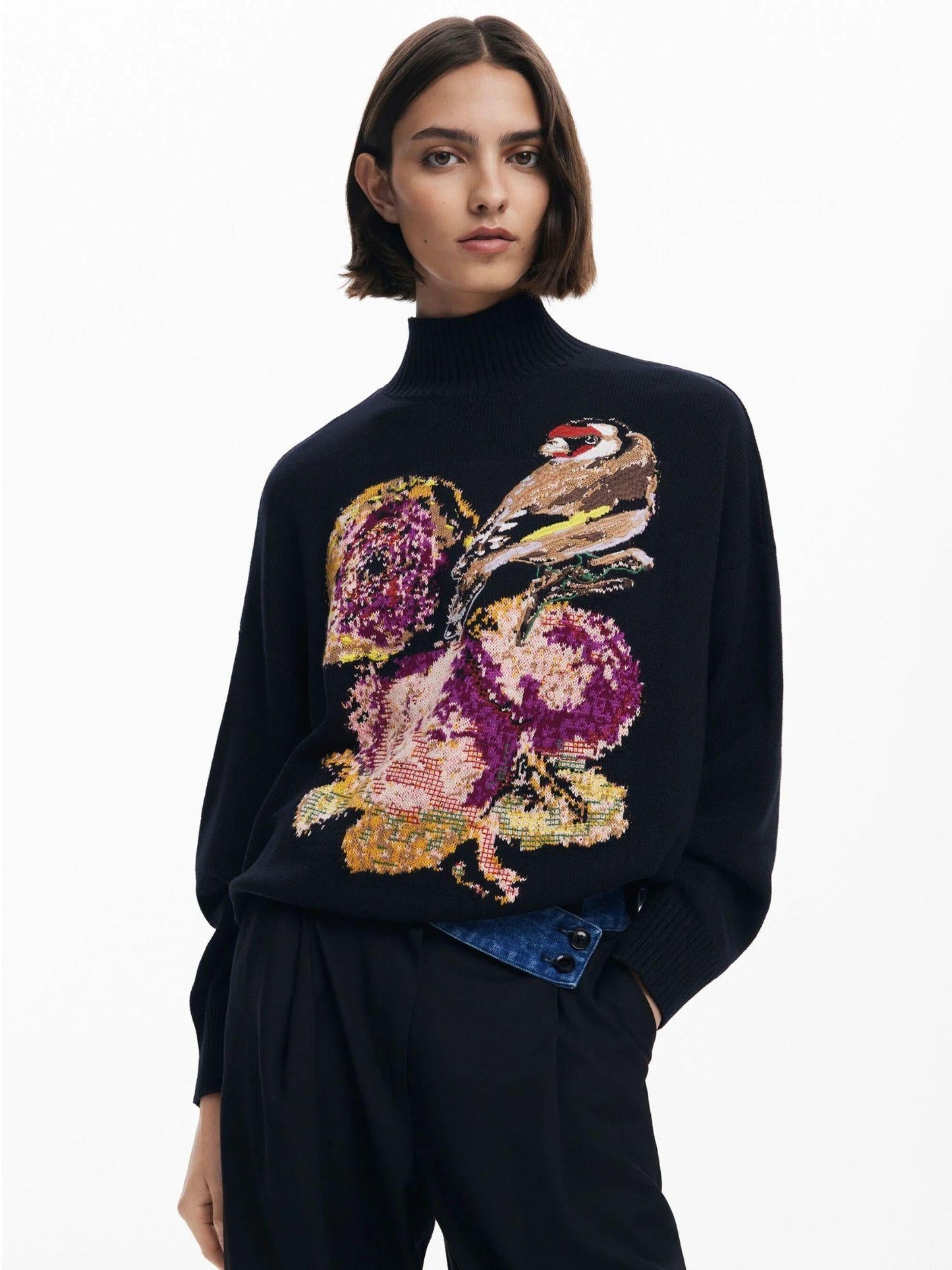 Desigual Maglione disegnato da Mr. Christian Lacroix Donna Nero