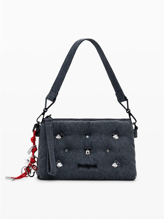 Desigual Borsa a tracolla in denim Mickey media Donna Nero
