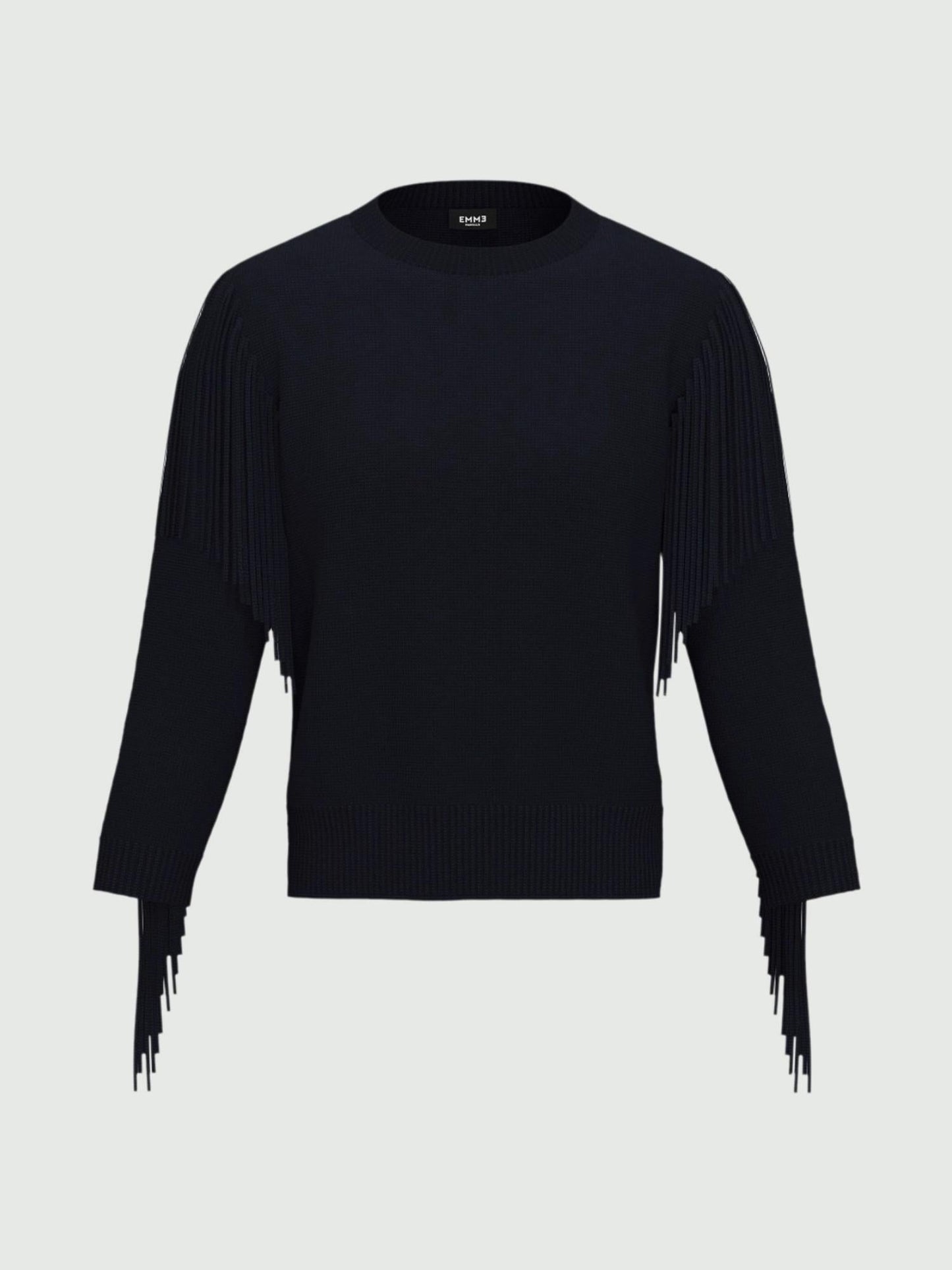 Emme Marella Maglia over con frange Donna Falco Blu