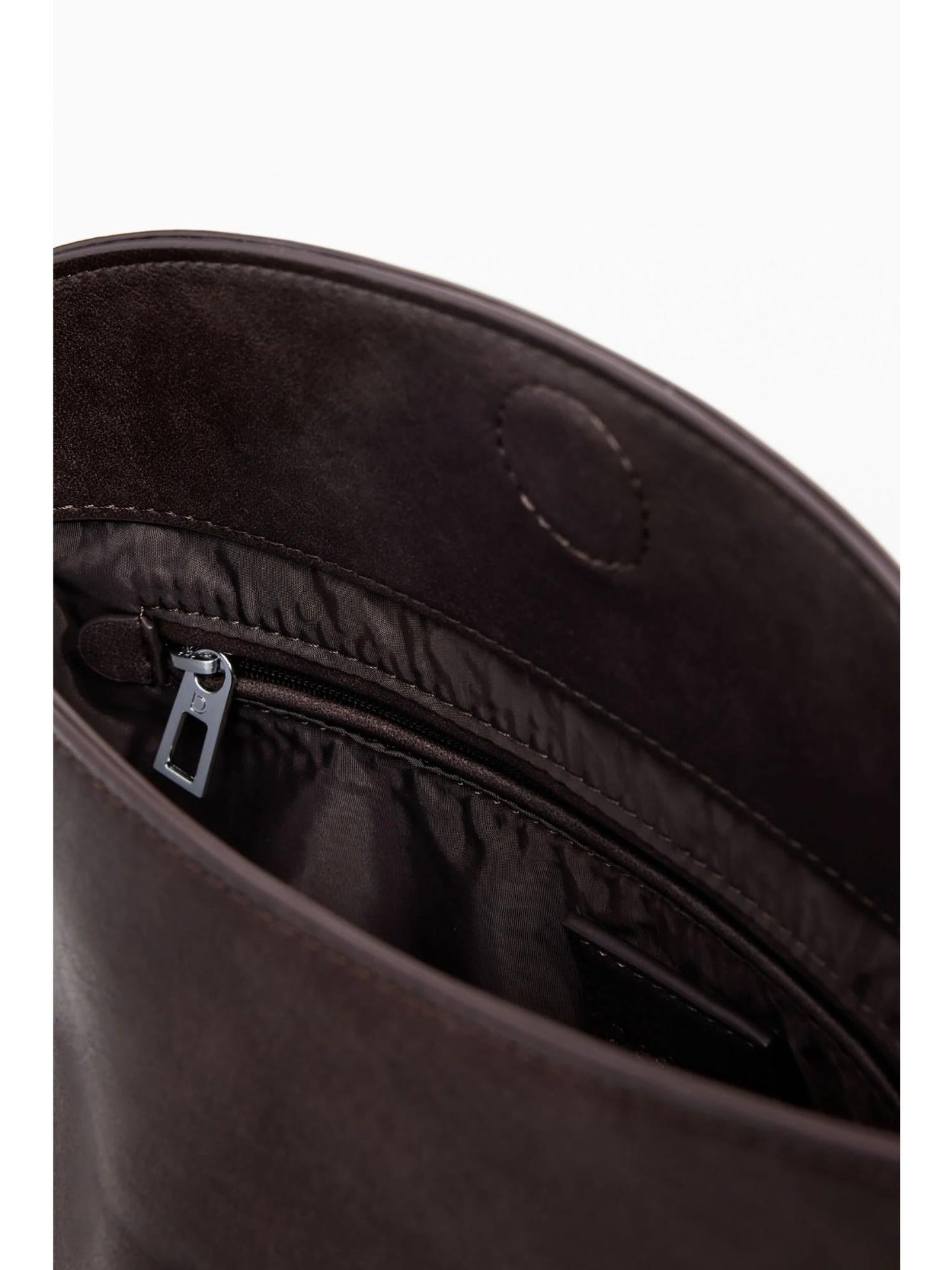 Desigual Borsa effetto camoscio logo 3D medio Donna Marrone