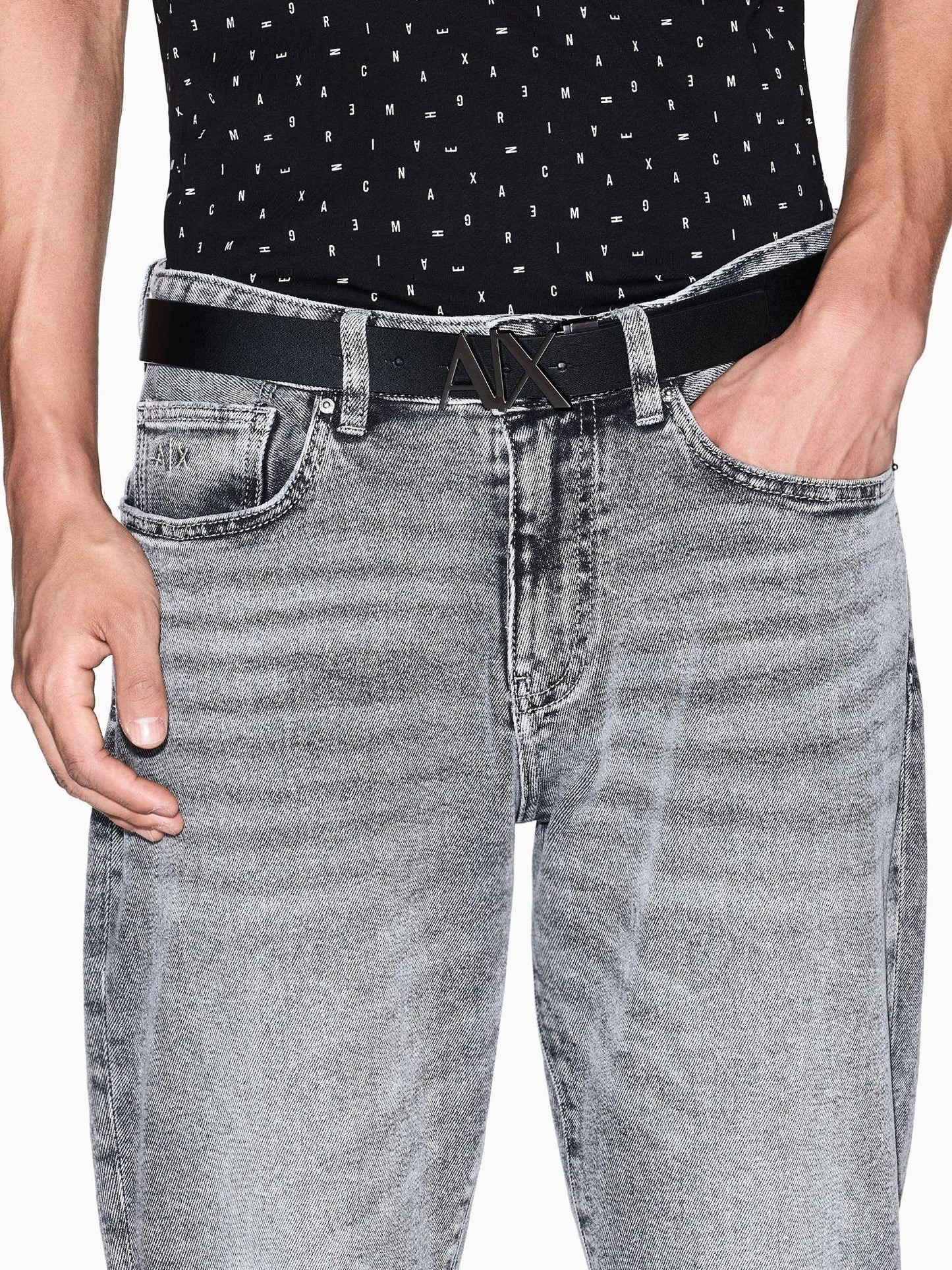 Armani Exchange Jeans slim fit in denim stretch Uomo Grigio