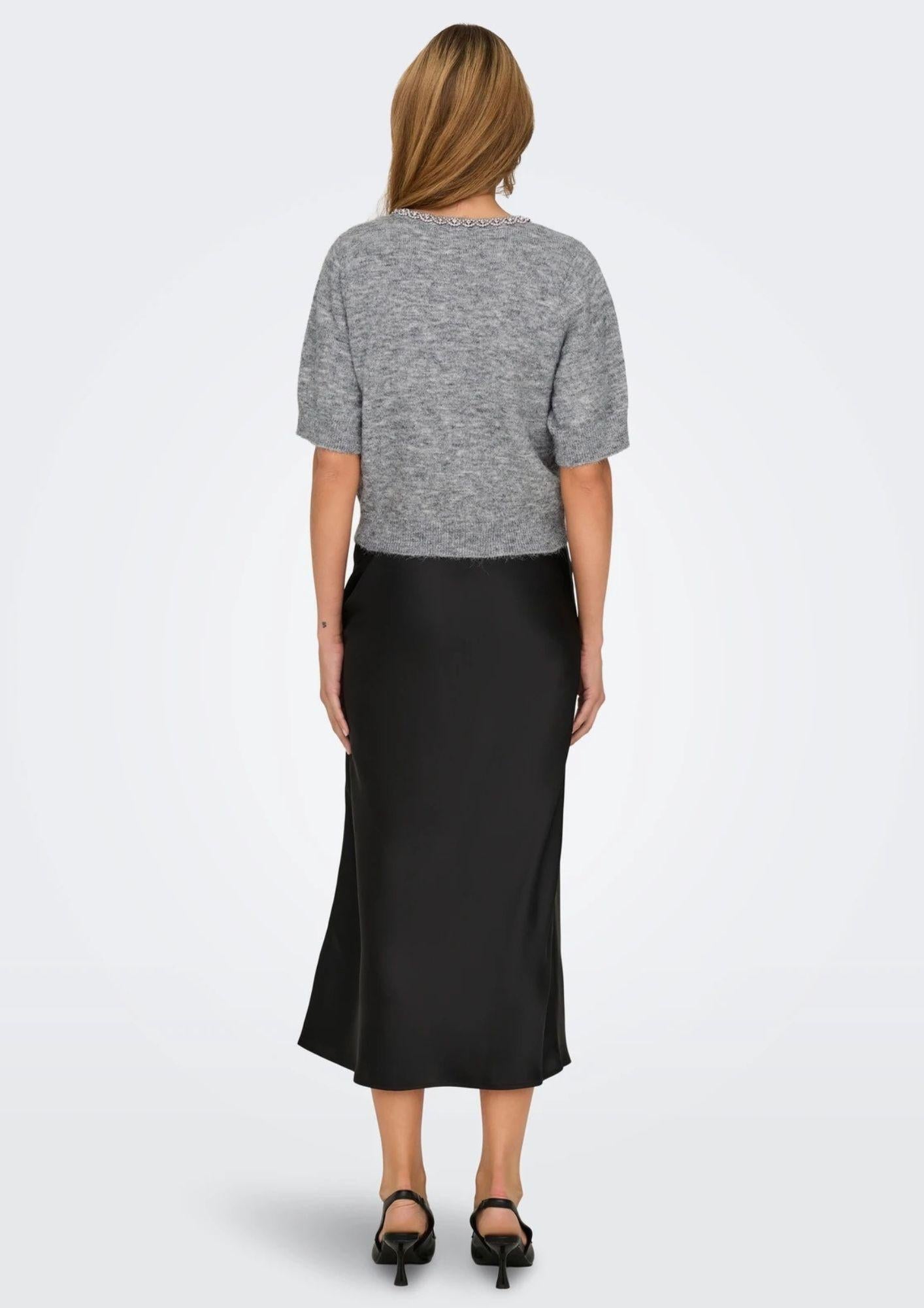 Jacqueline De Yong Cardigan Donna Alva Grigio