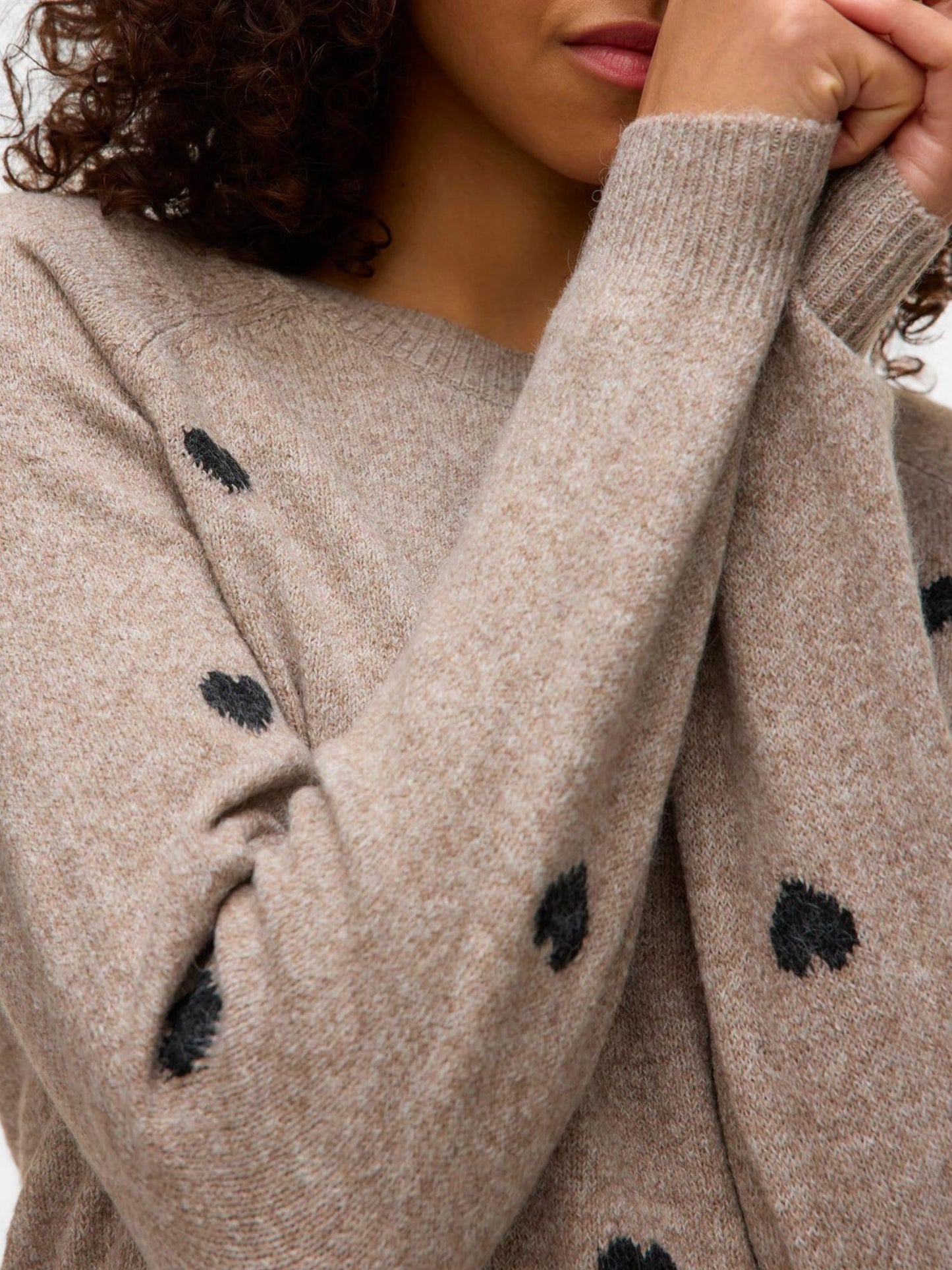 Vero Moda Maglione Donna Doffy Beige E Nero